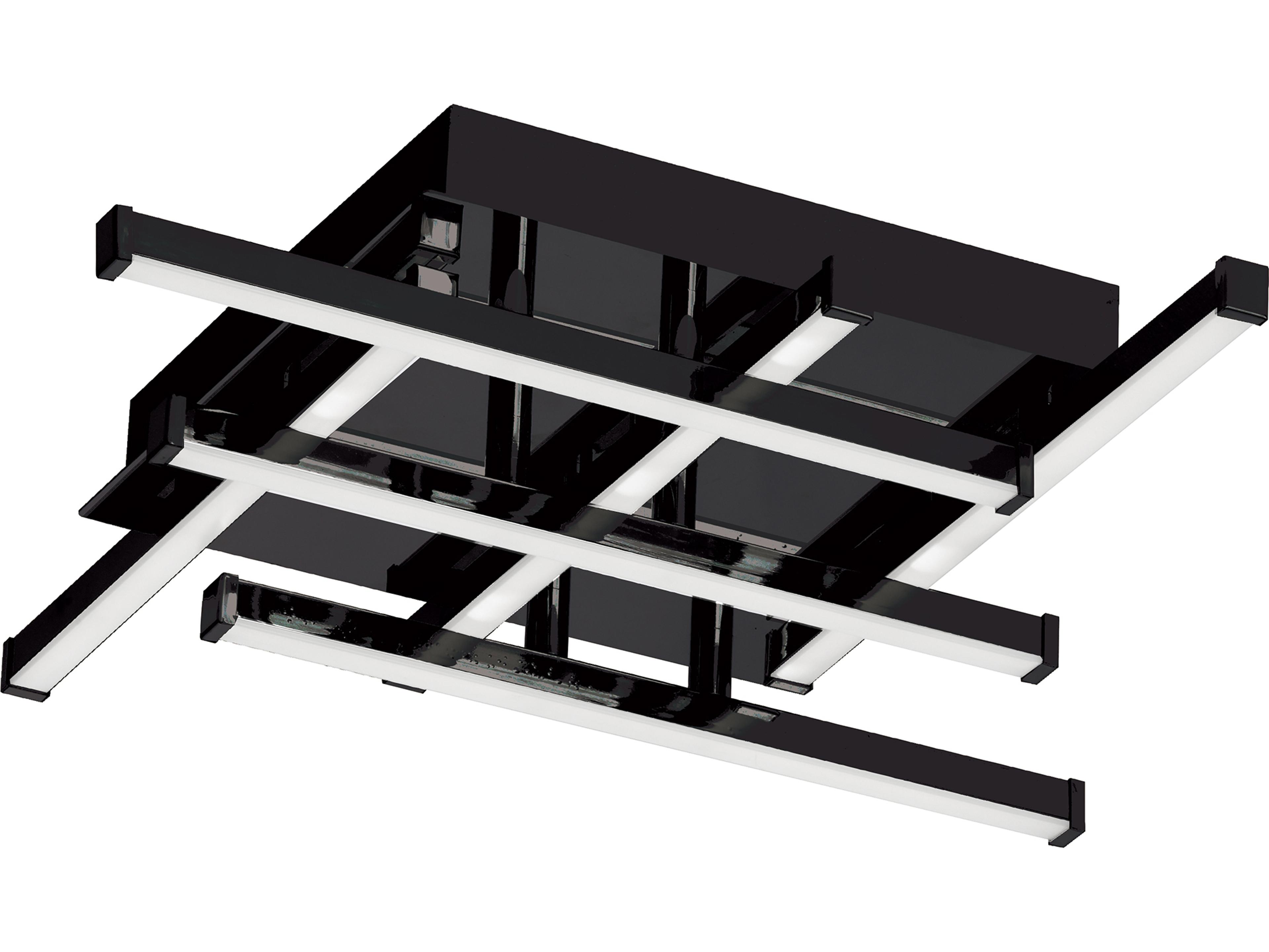 Dainolite Summit 6-Light Matte Black Geometric Linear Flush Mount