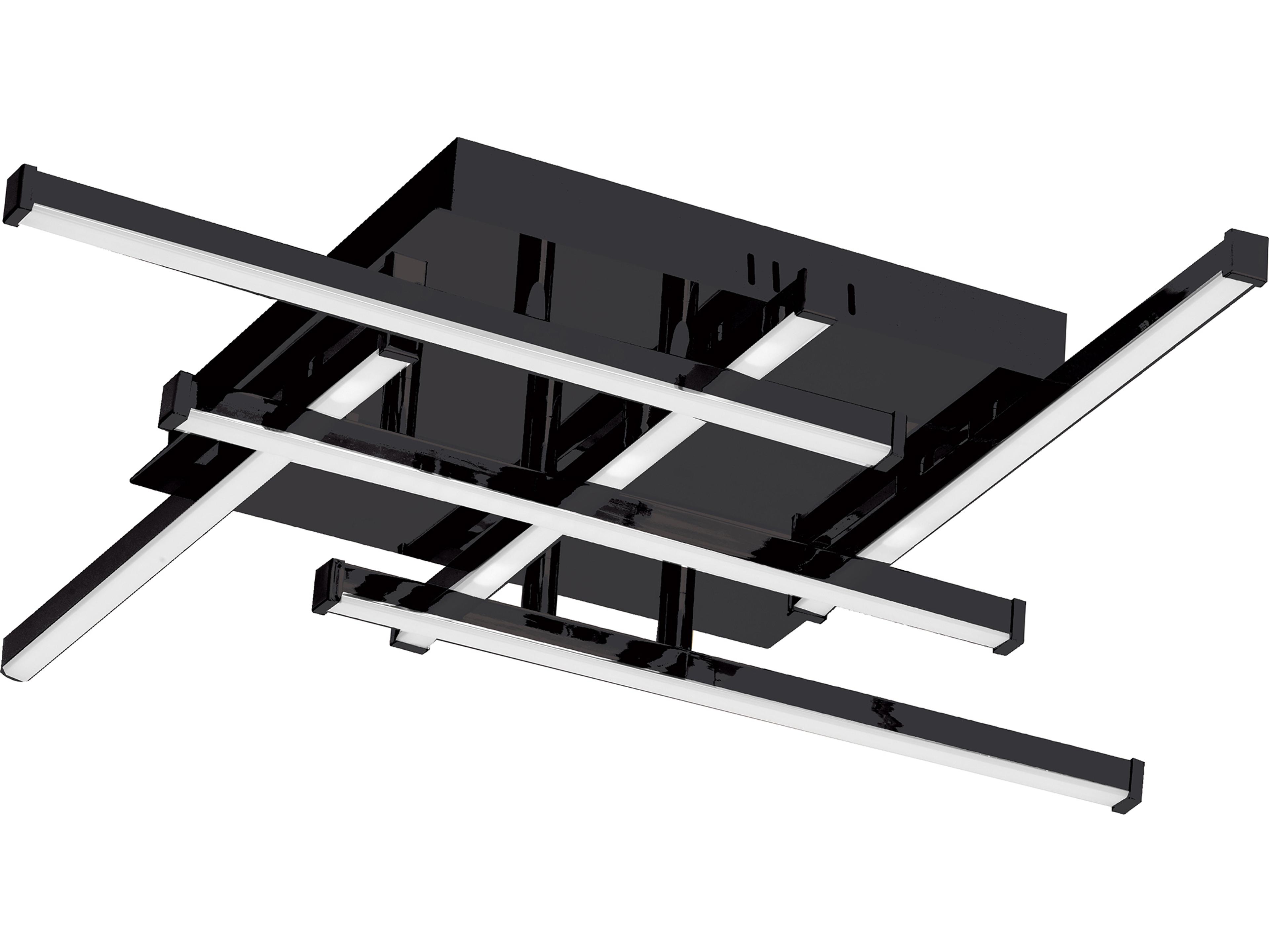 Dainolite Summit 6-Light Matte Black Geometric Linear Flush Mount