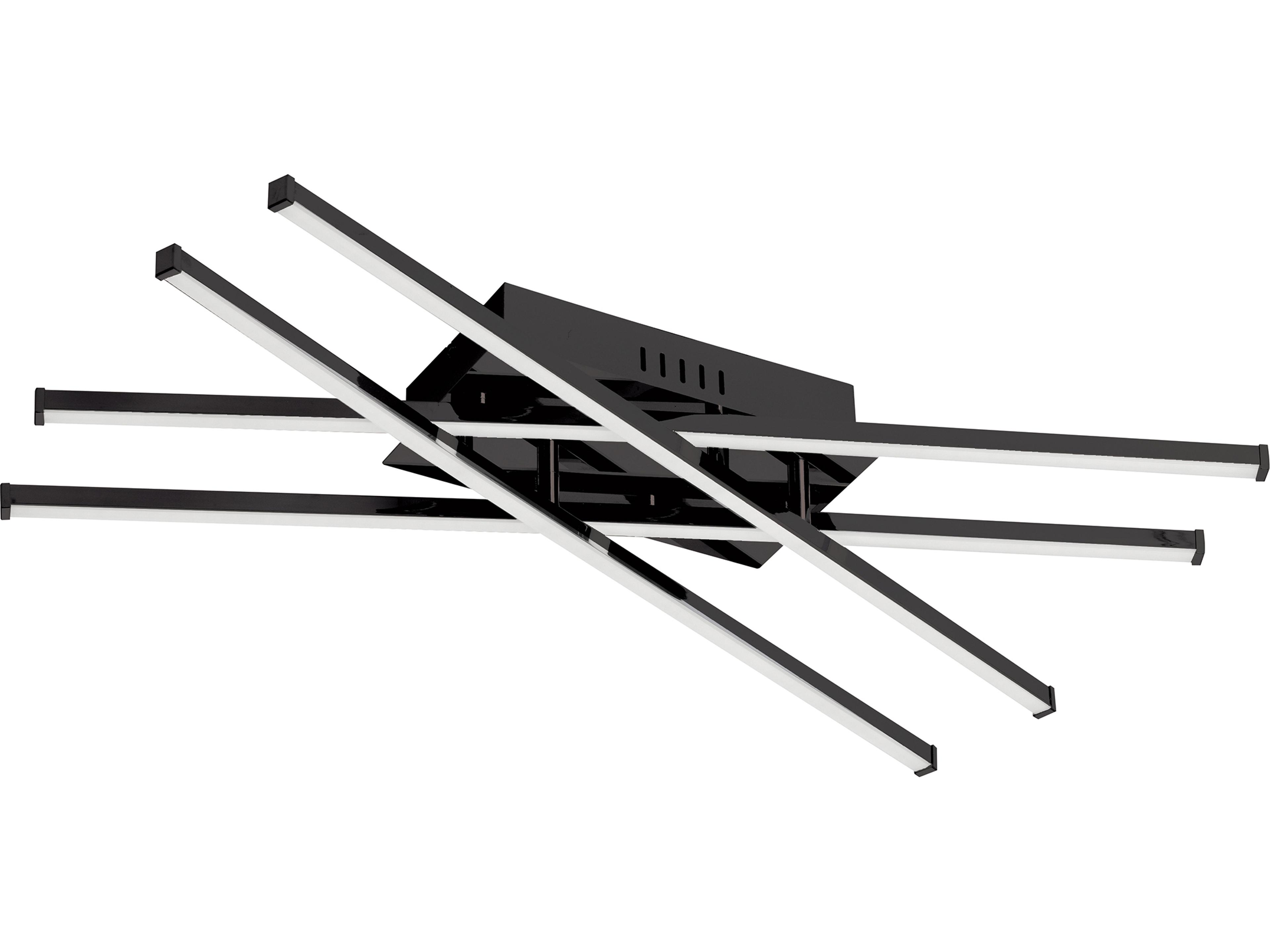 Dainolite Summit 4-Light Matte Black Geometric Linear Flush Mount