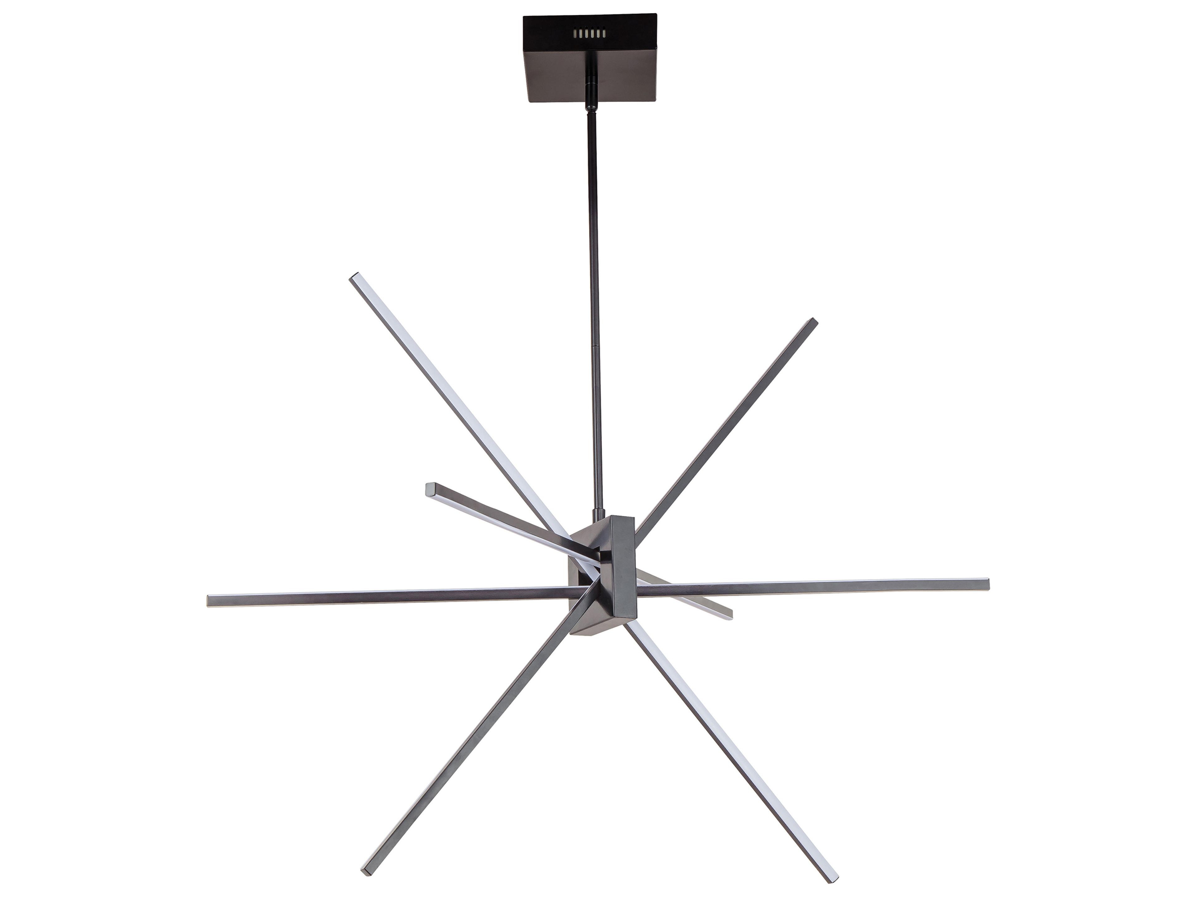 Dainolite Summit 4-Light Matte Black Geometric Linear Sputnik Chandelier