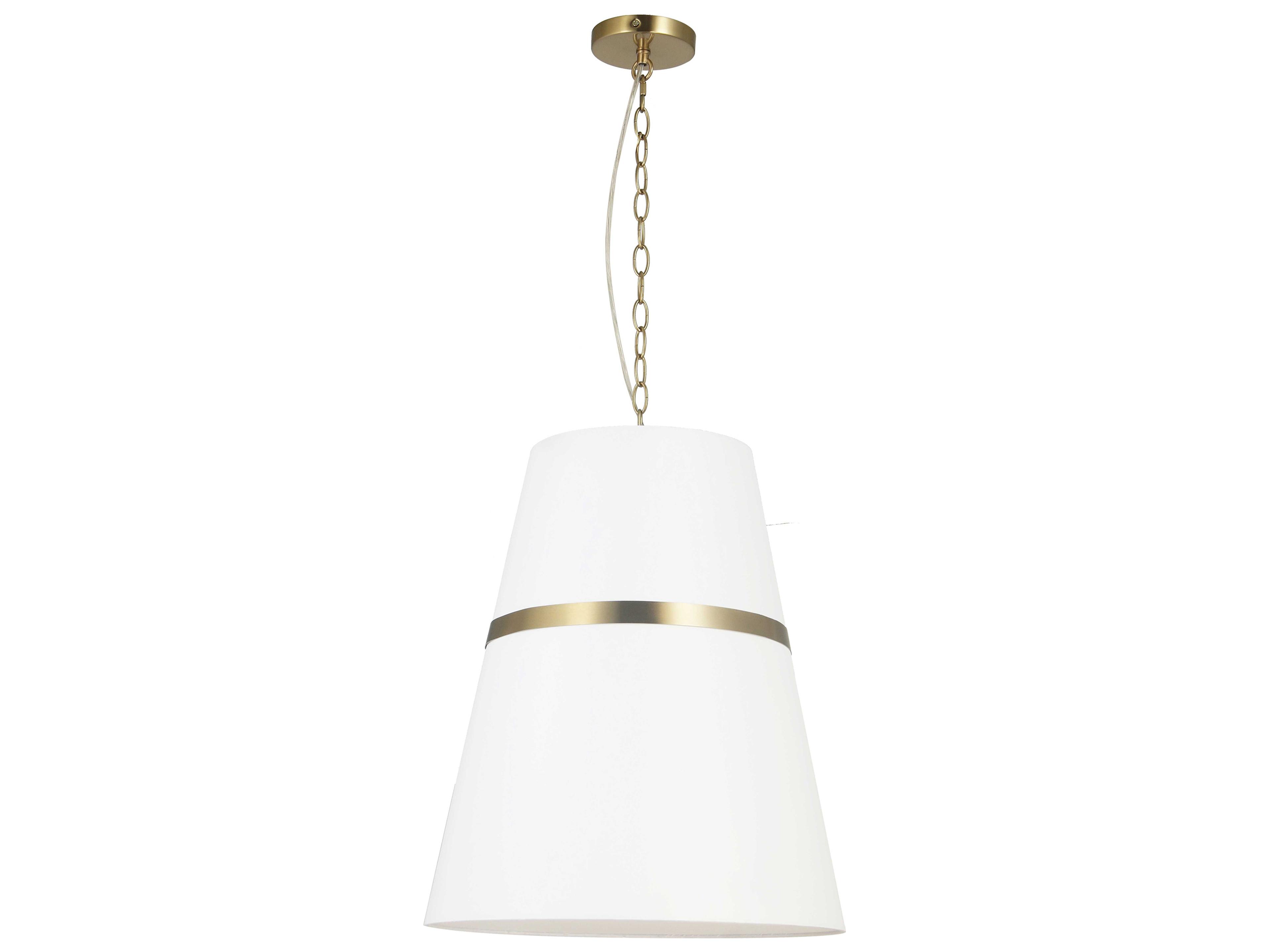 Dainolite Symphony 3-Light Aged Brass White Drum Pendant