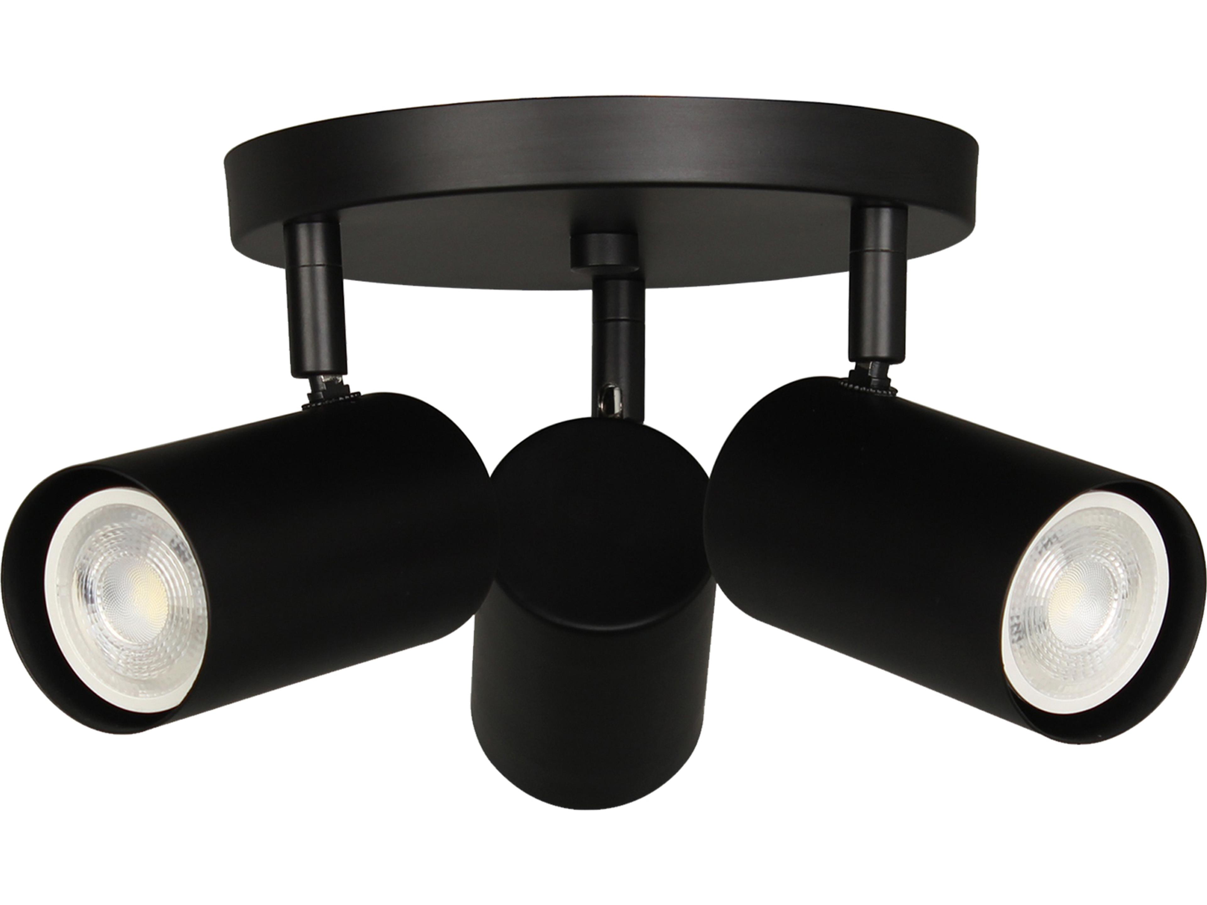 Dainolite Taylor 3-Light Matte Black Cylinder Track & Rail Light