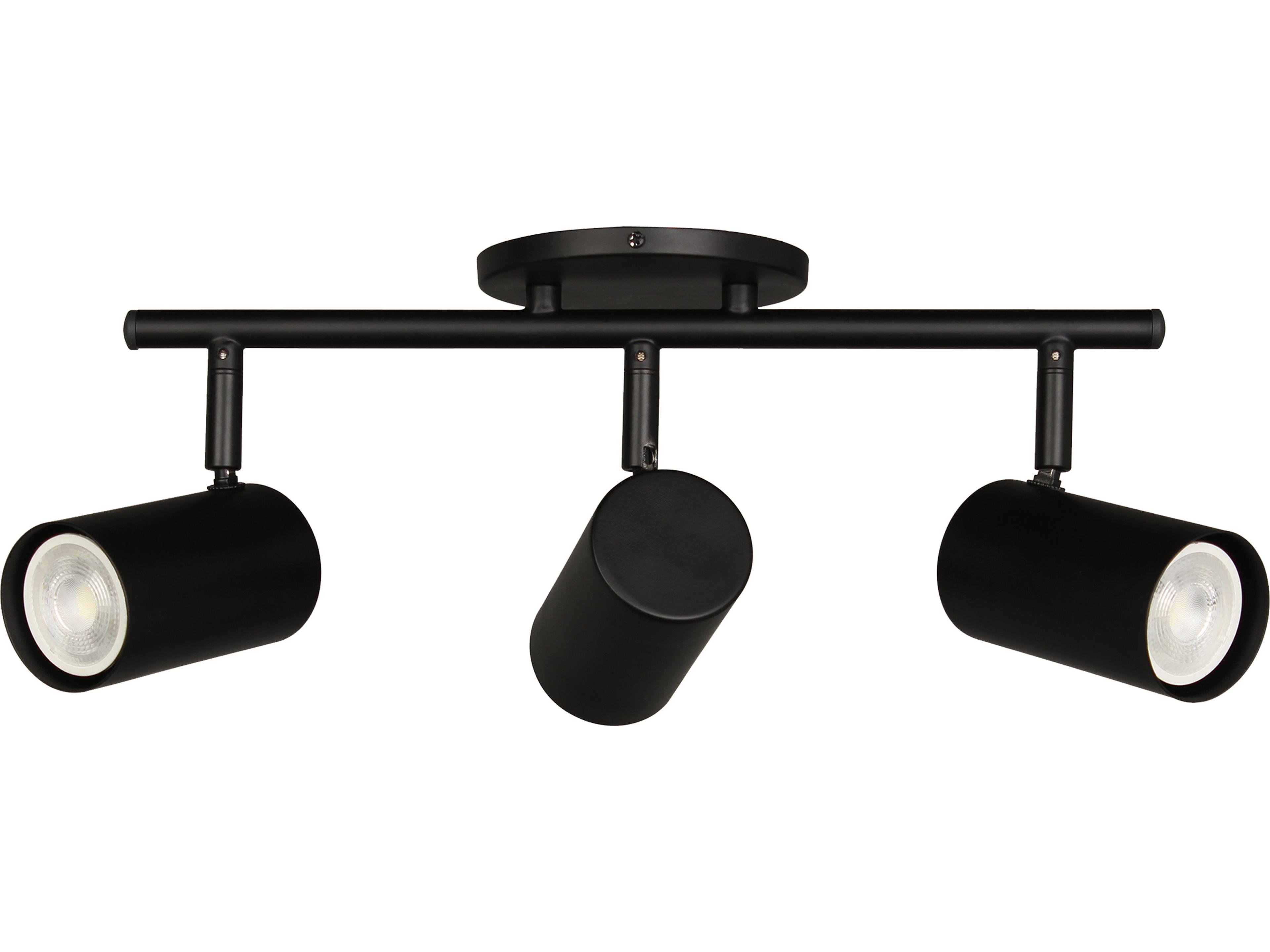 Dainolite Taylor 3-Light Matte Black Cylinder Track & Rail Light