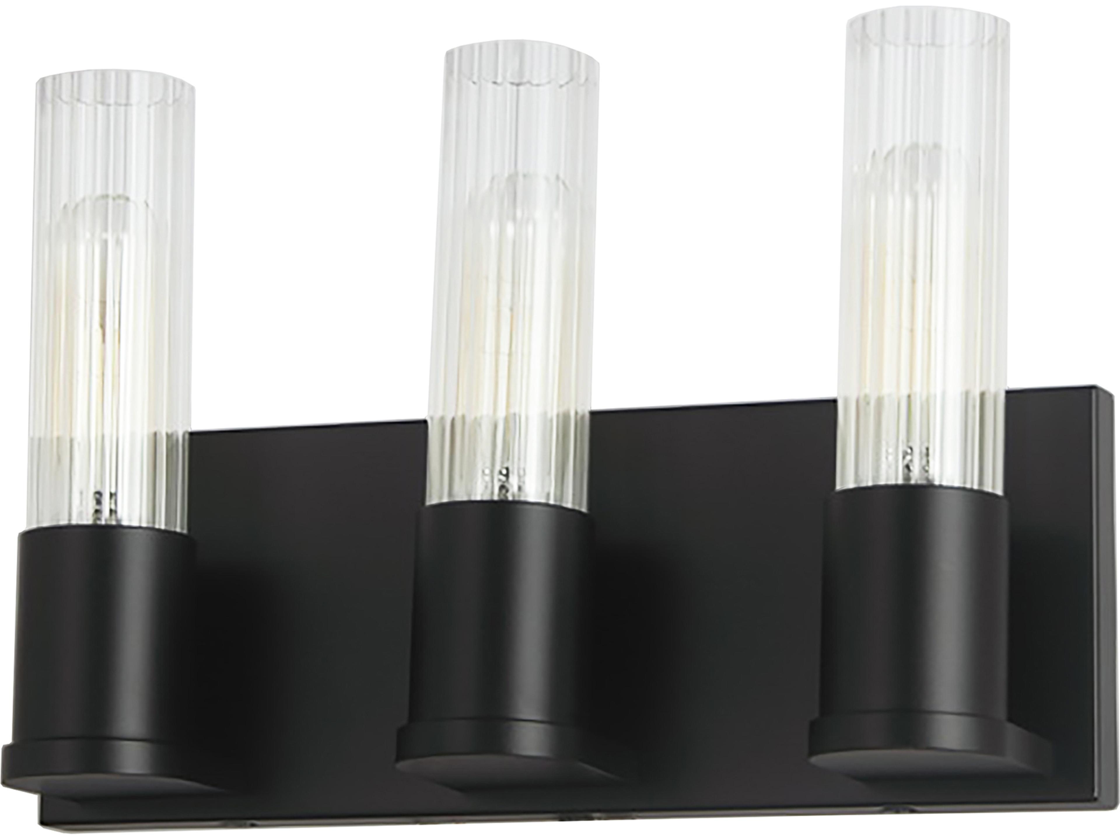 Tube 3-Light Matte Black Vanity Light