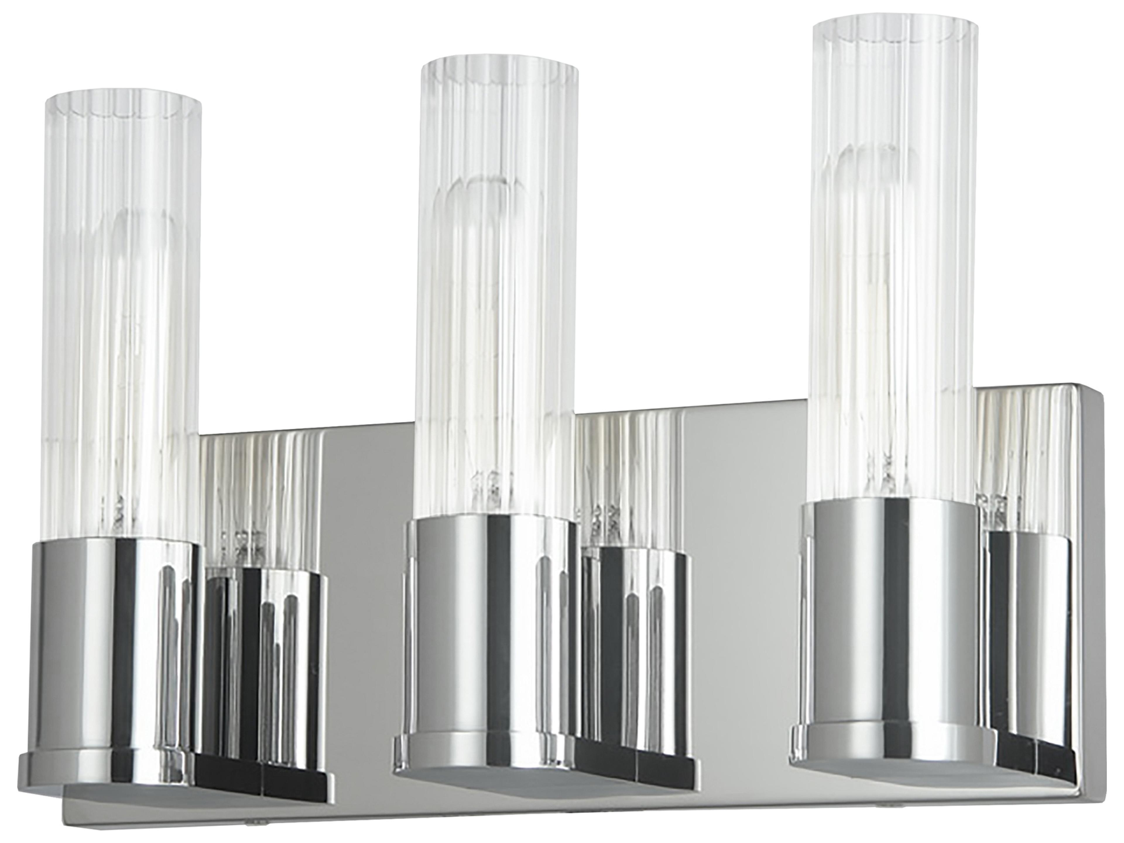 Tube 3-Light Polished Chrome Vanity Light