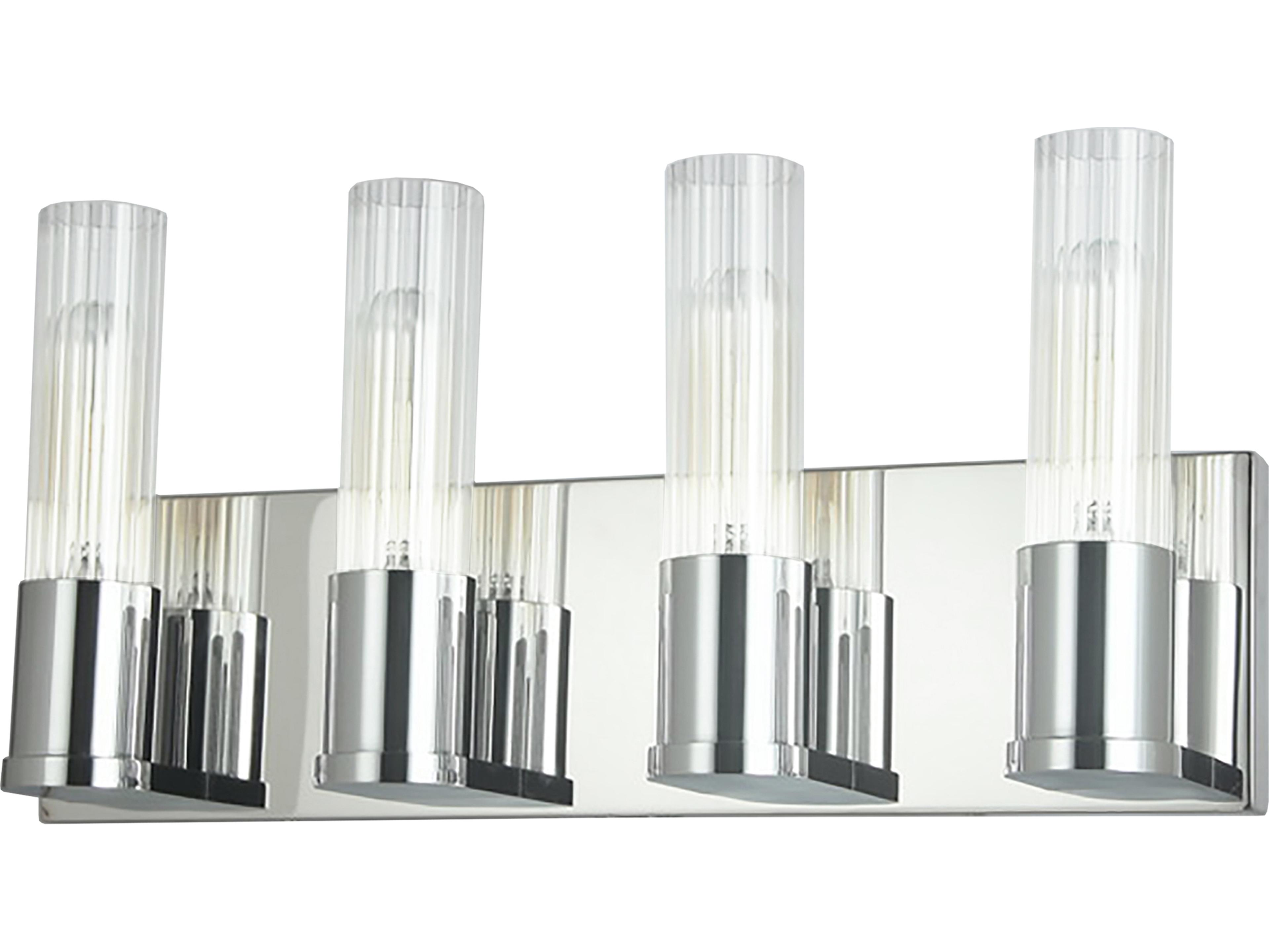 Tube 4-Light Polished Chrome Vanity Light