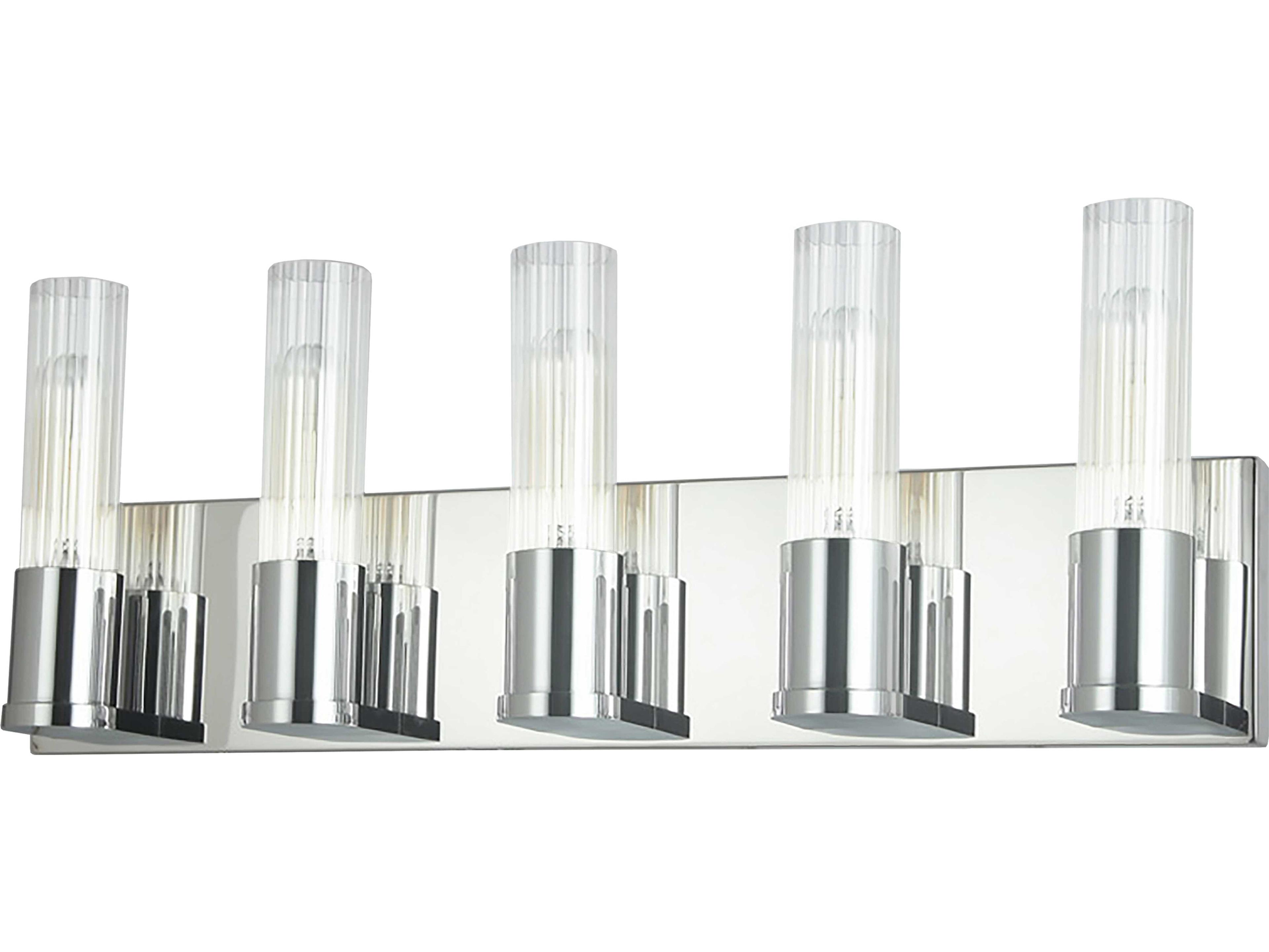 Tube 5-Light Polished Chrome Vanity Light