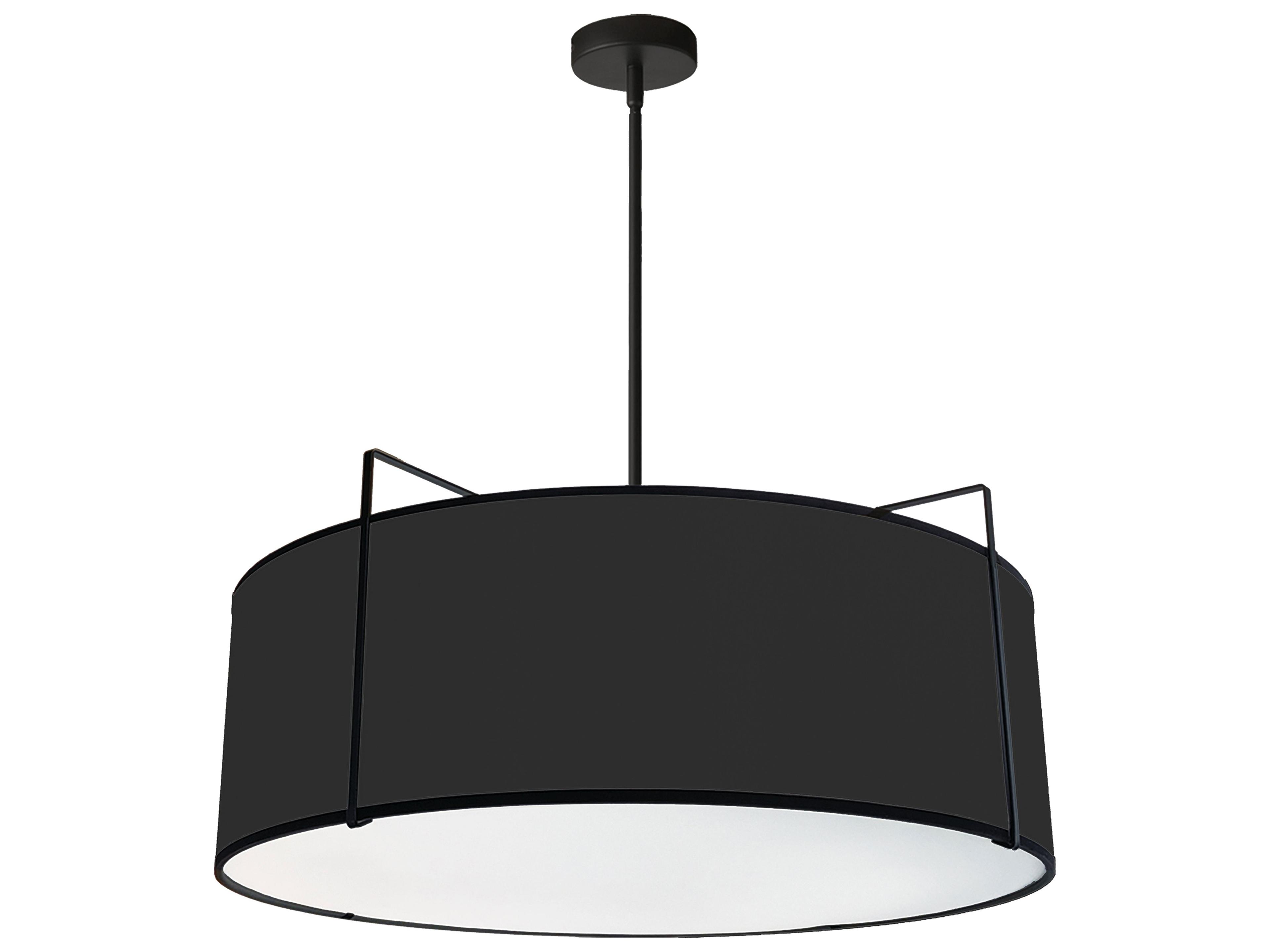 Dainolite Trapezoid 4-Light Black Drum Pendant