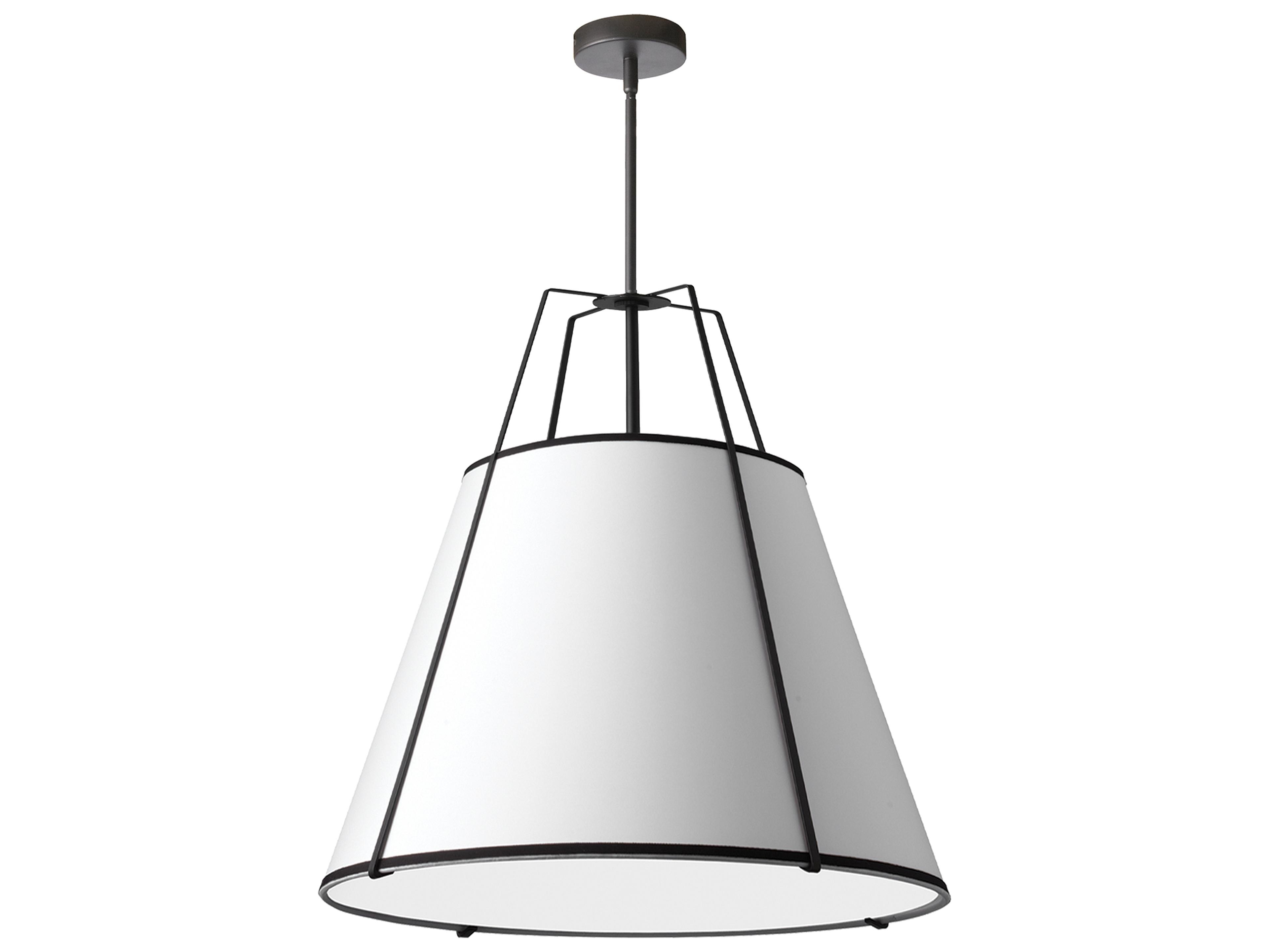 Dainolite Trapezoid 3-Light Black White Drum Pendant