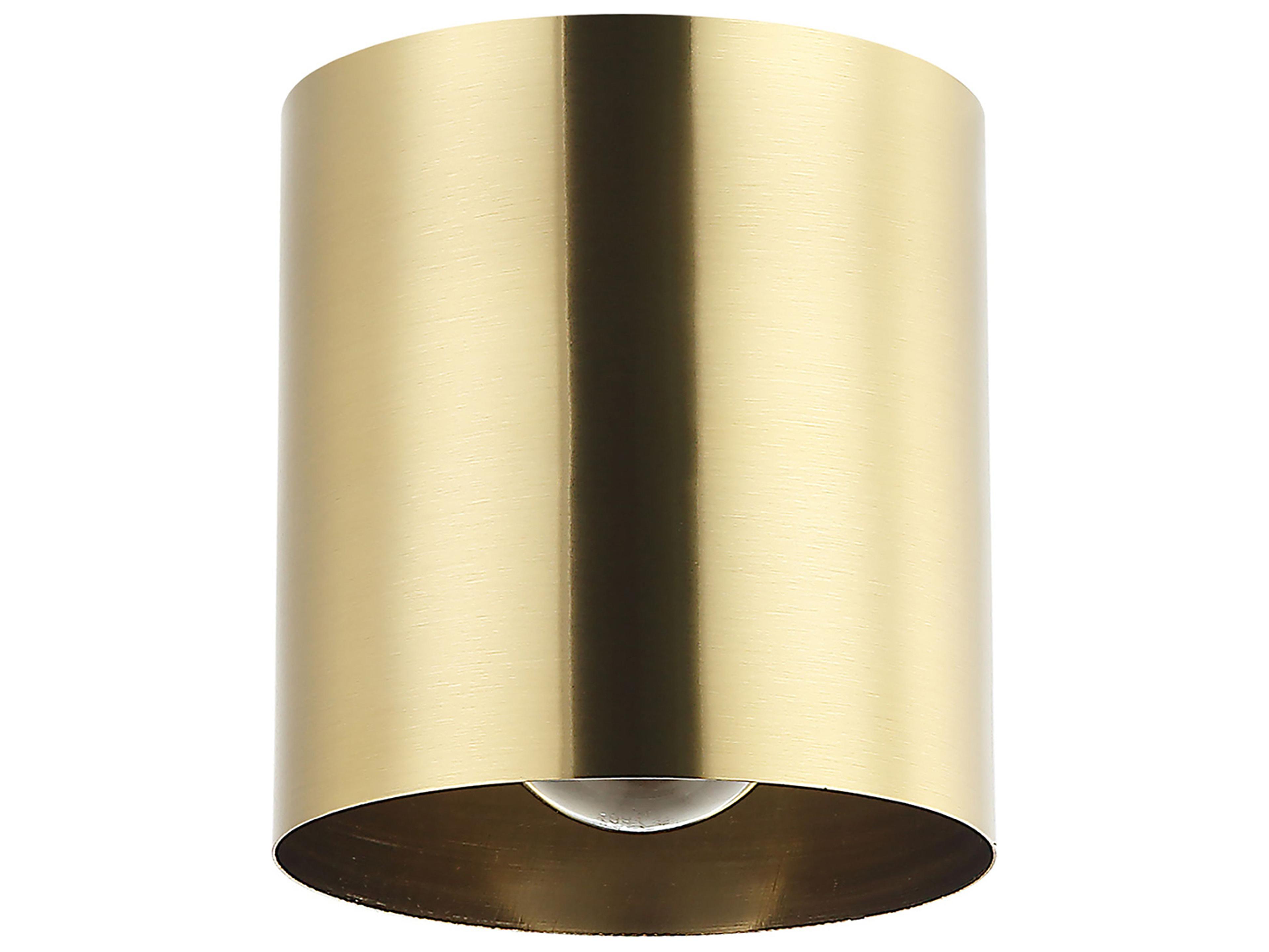 Dainolite Theron 1-Light Aged Brass Cylinder Flush Mount