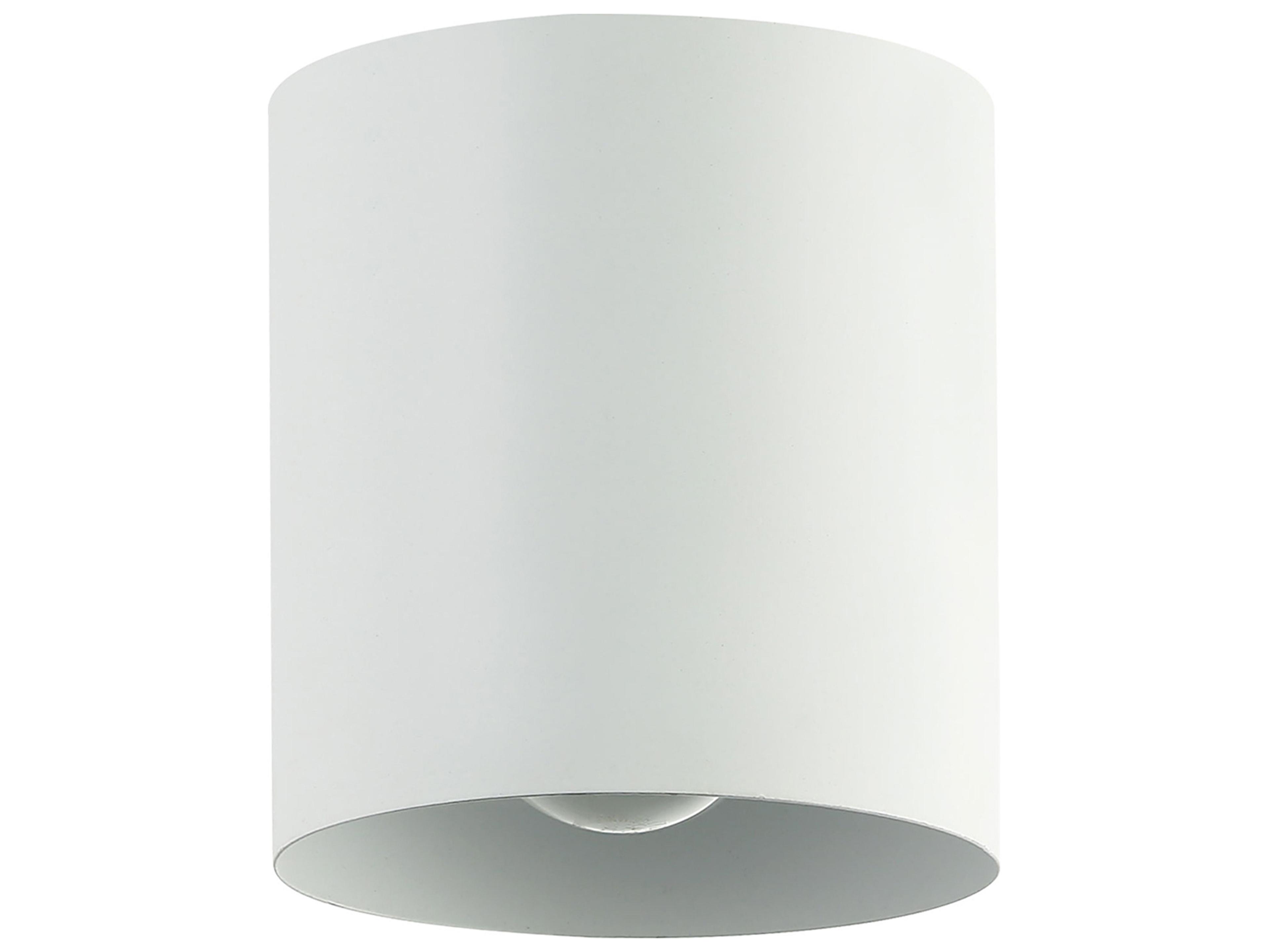 Dainolite Theron 1-Light Matte White Cylinder Flush Mount