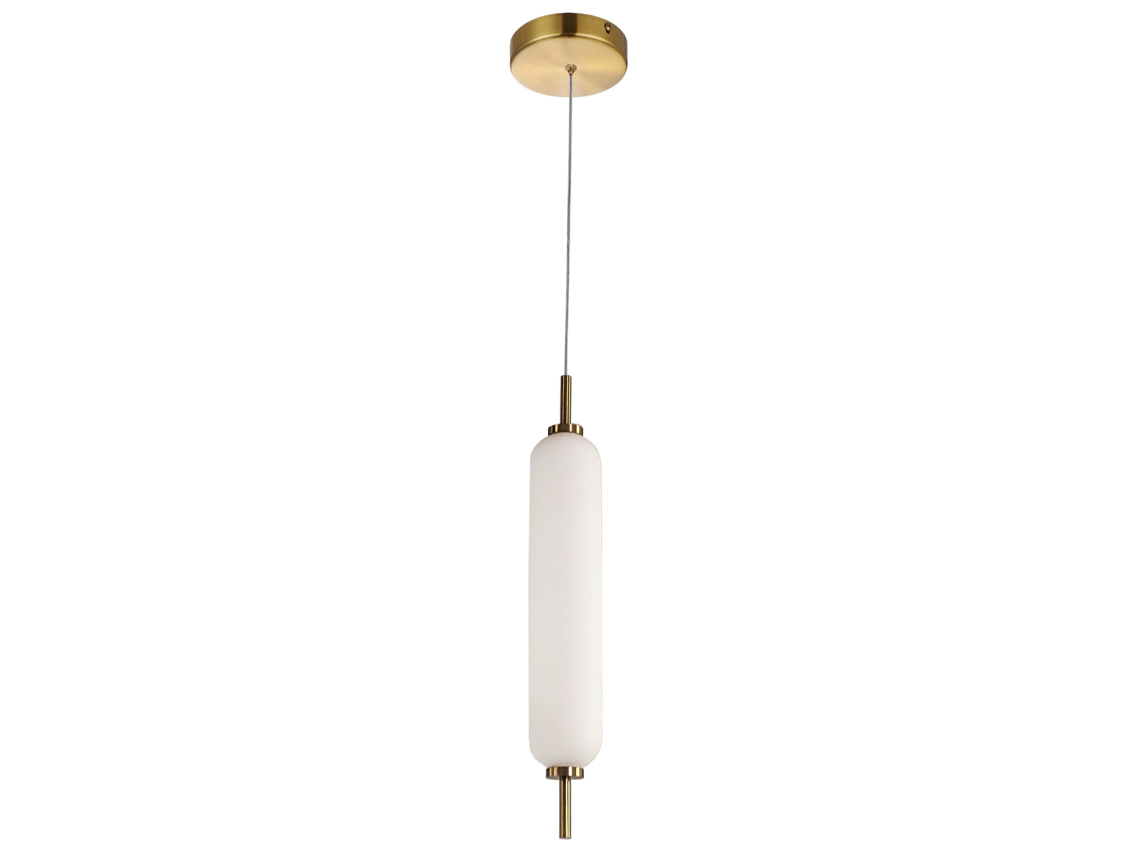Dainolite Typha 1-Light Aged Brass Cylinder Mini Pendant