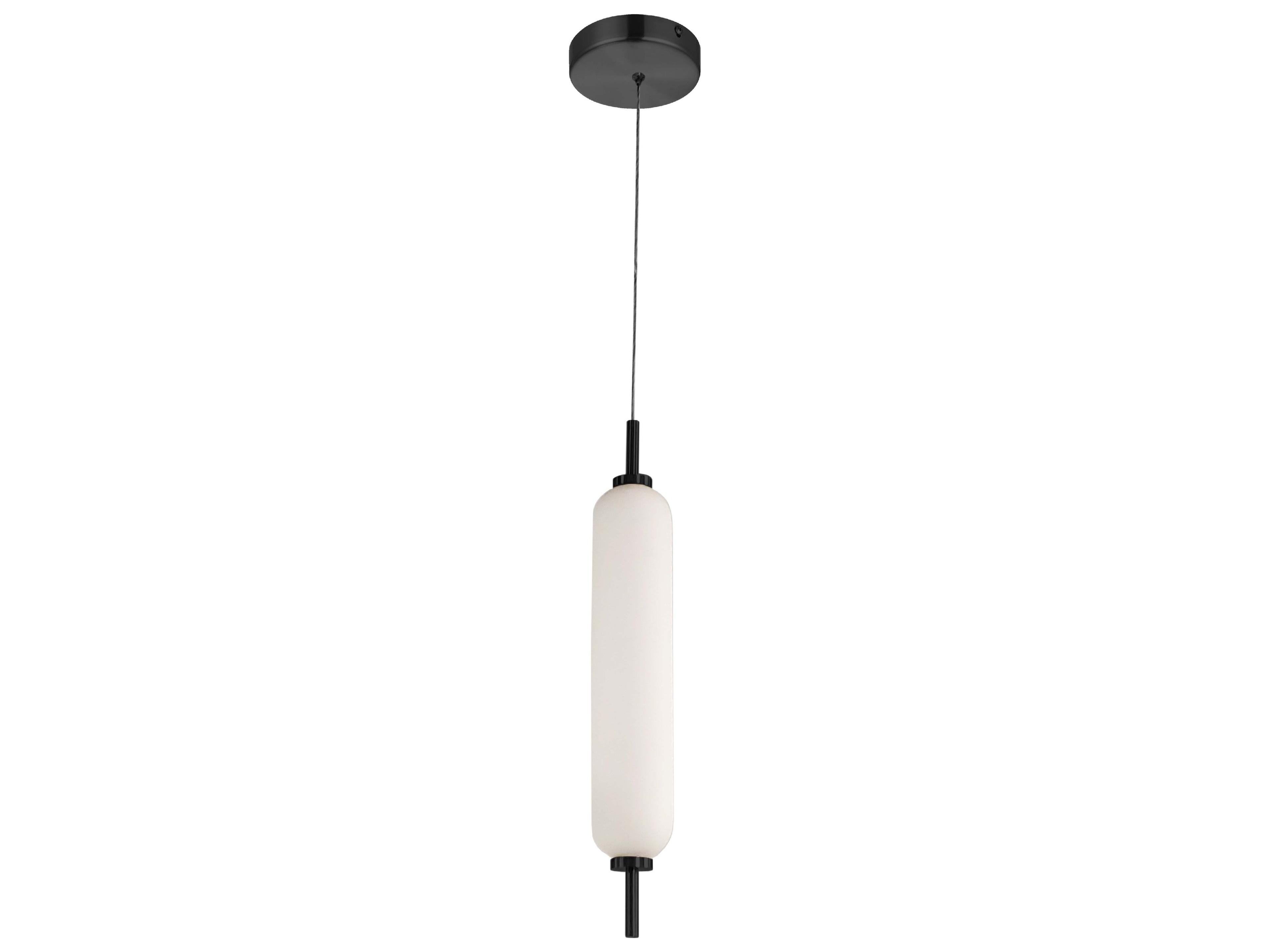 Dainolite Typha 1-Light Matte Black Cylinder Mini Pendant