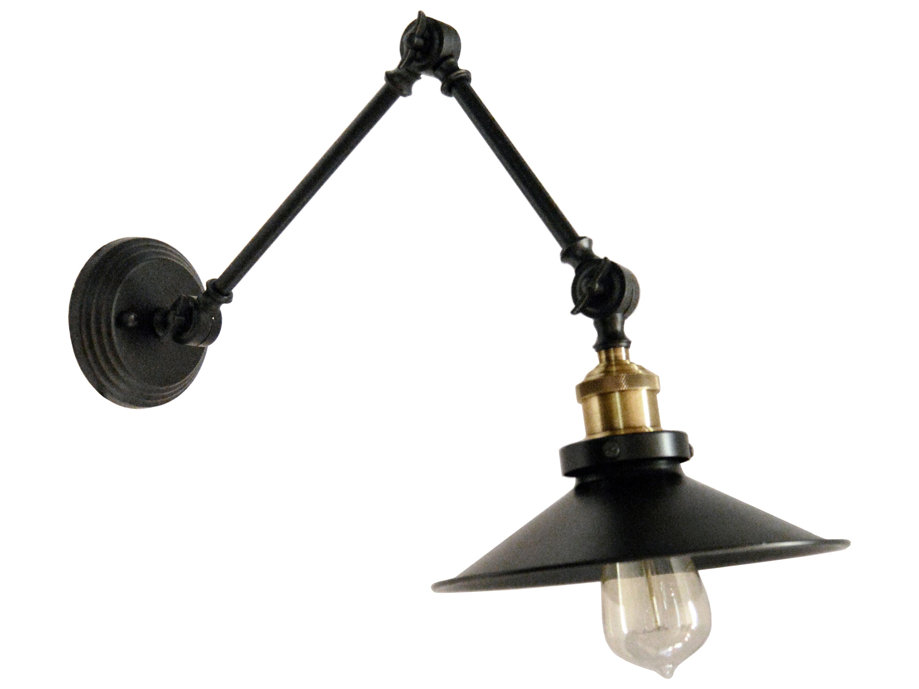 Dainolite Vintage 1-Light Black Bronze Swing Wall Sconce