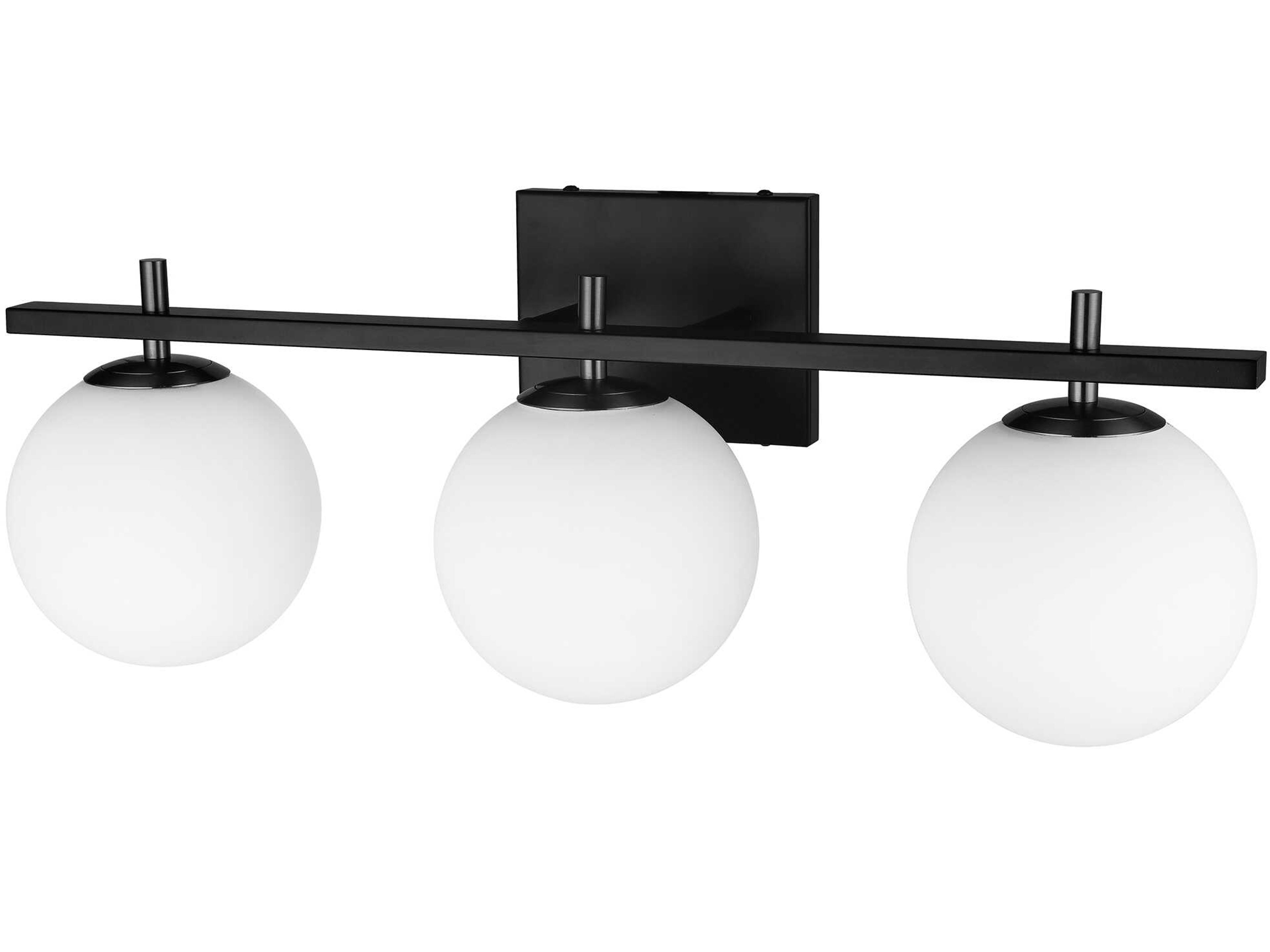 Dainolite Vivaldi 3-Light Matte Black Vanity Light