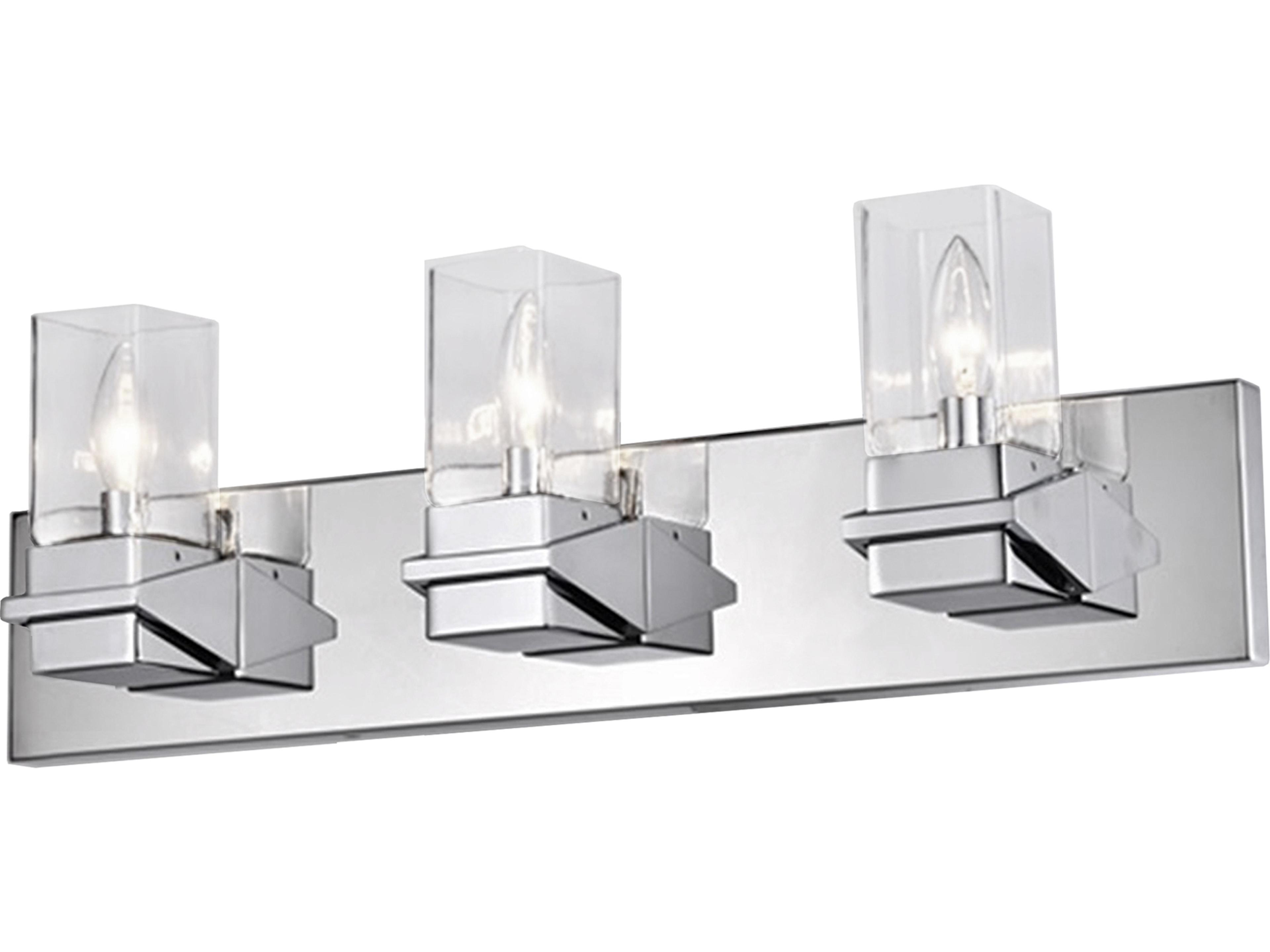 Veronica 3-Light Polished Chrome Vanity Light