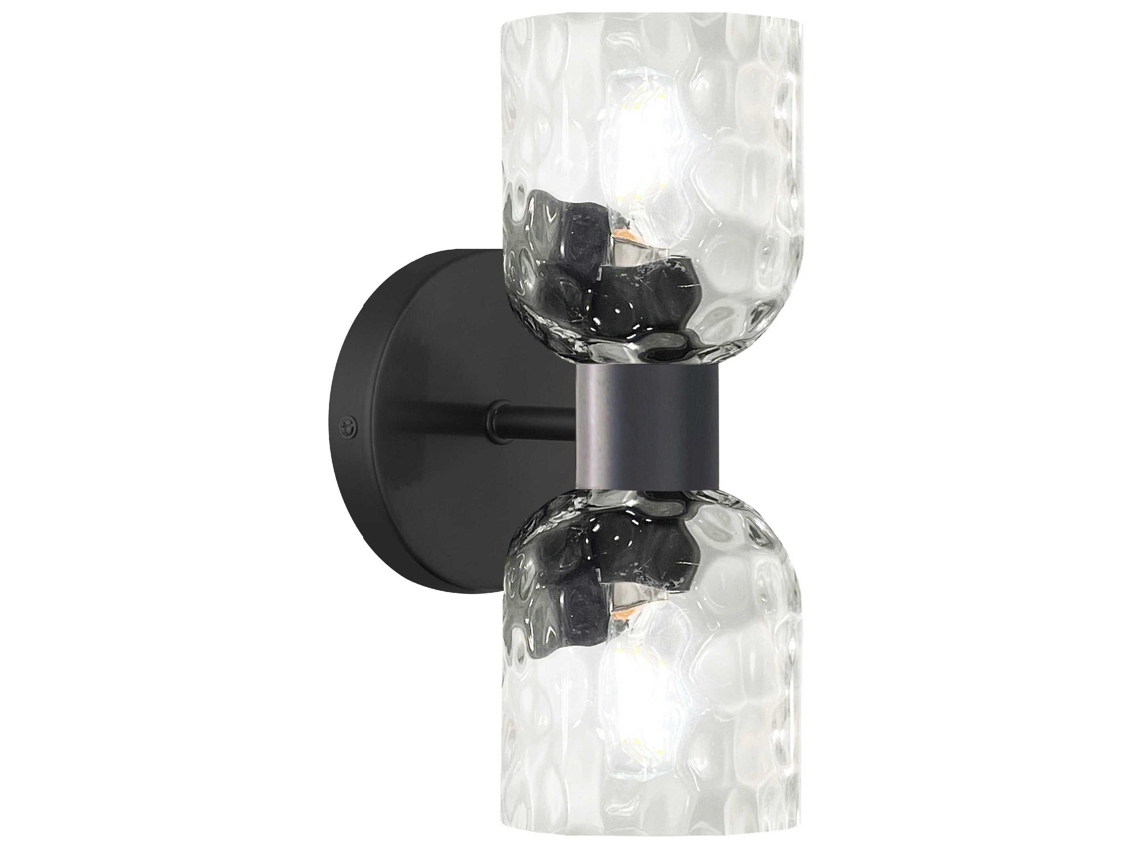 Dainolite Vallora 2-Light Matte Black Vanity Light