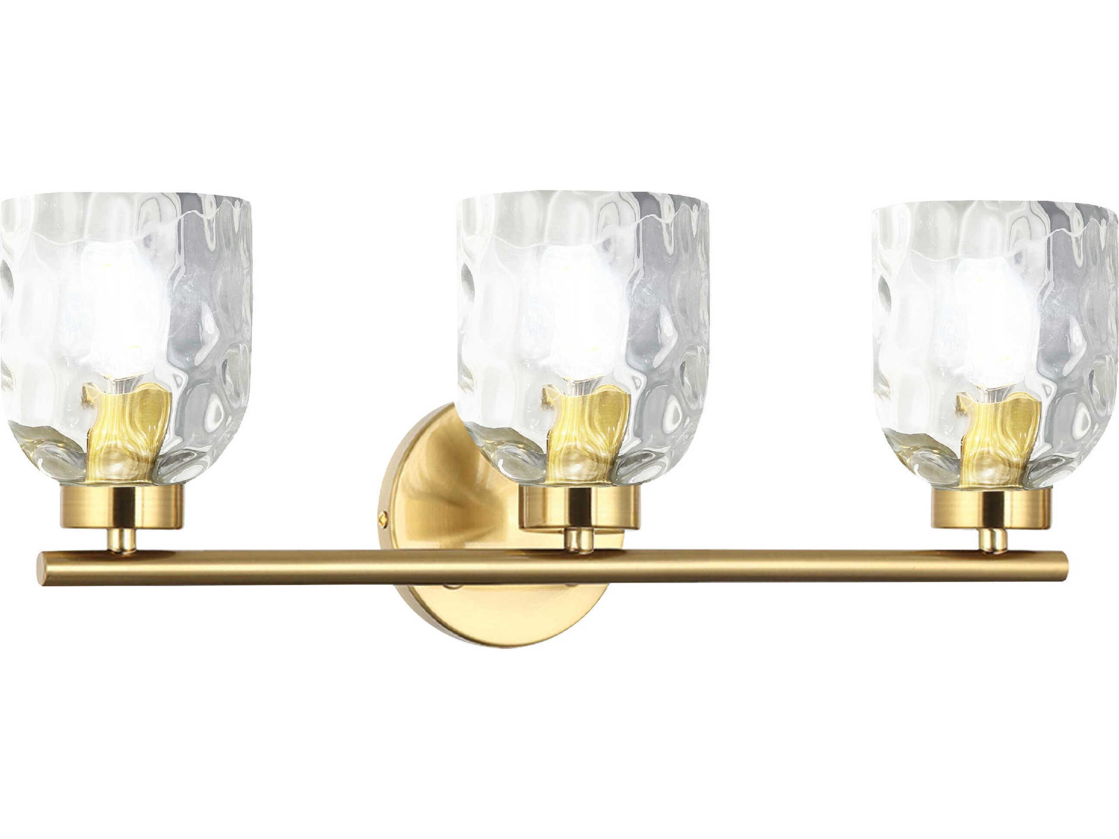 Dainolite Vallora 3-Light Aged Brass Vanity Light