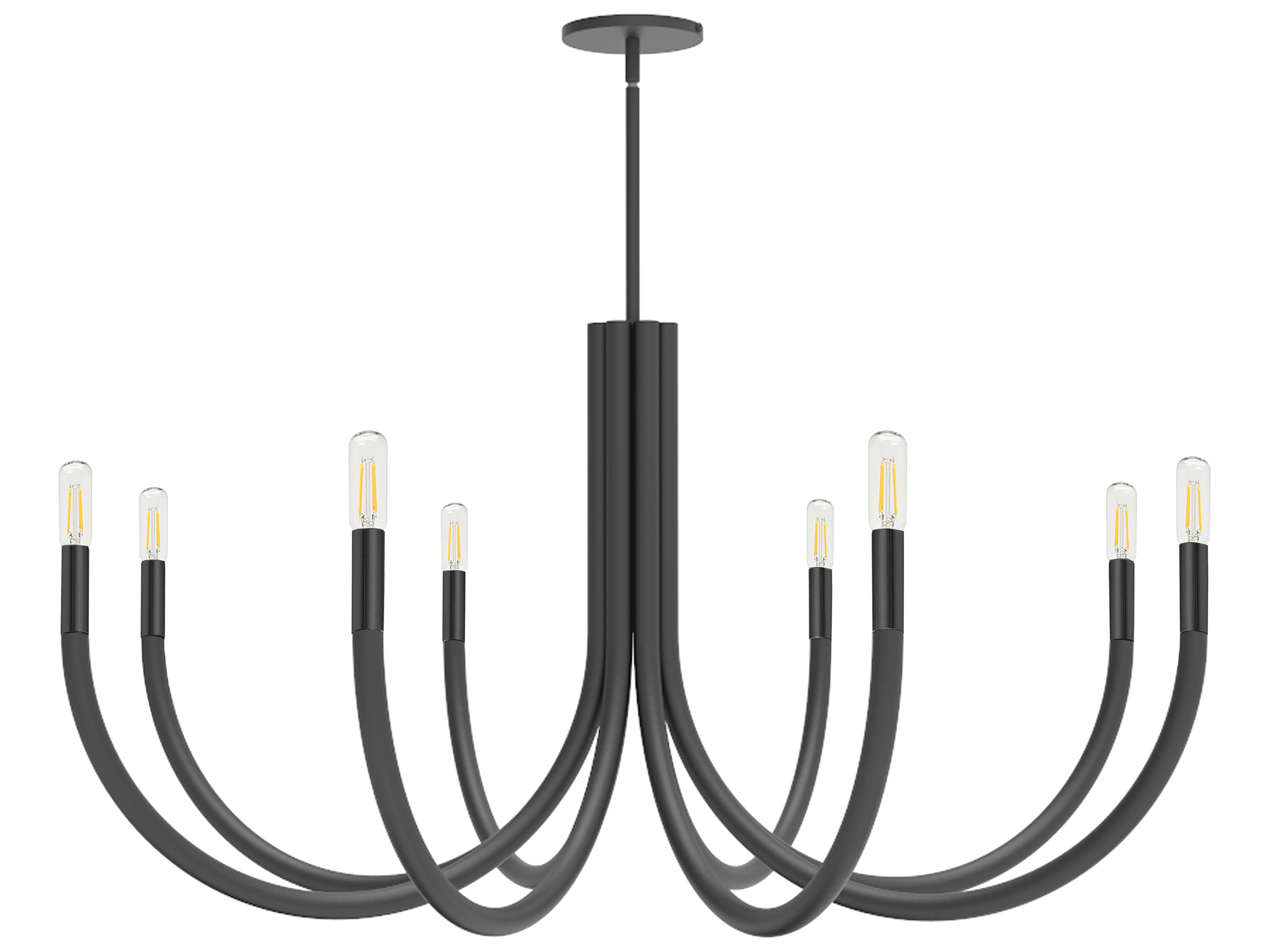 Dainolite Wand 8-Light Matte Black Candelabra Chandelier