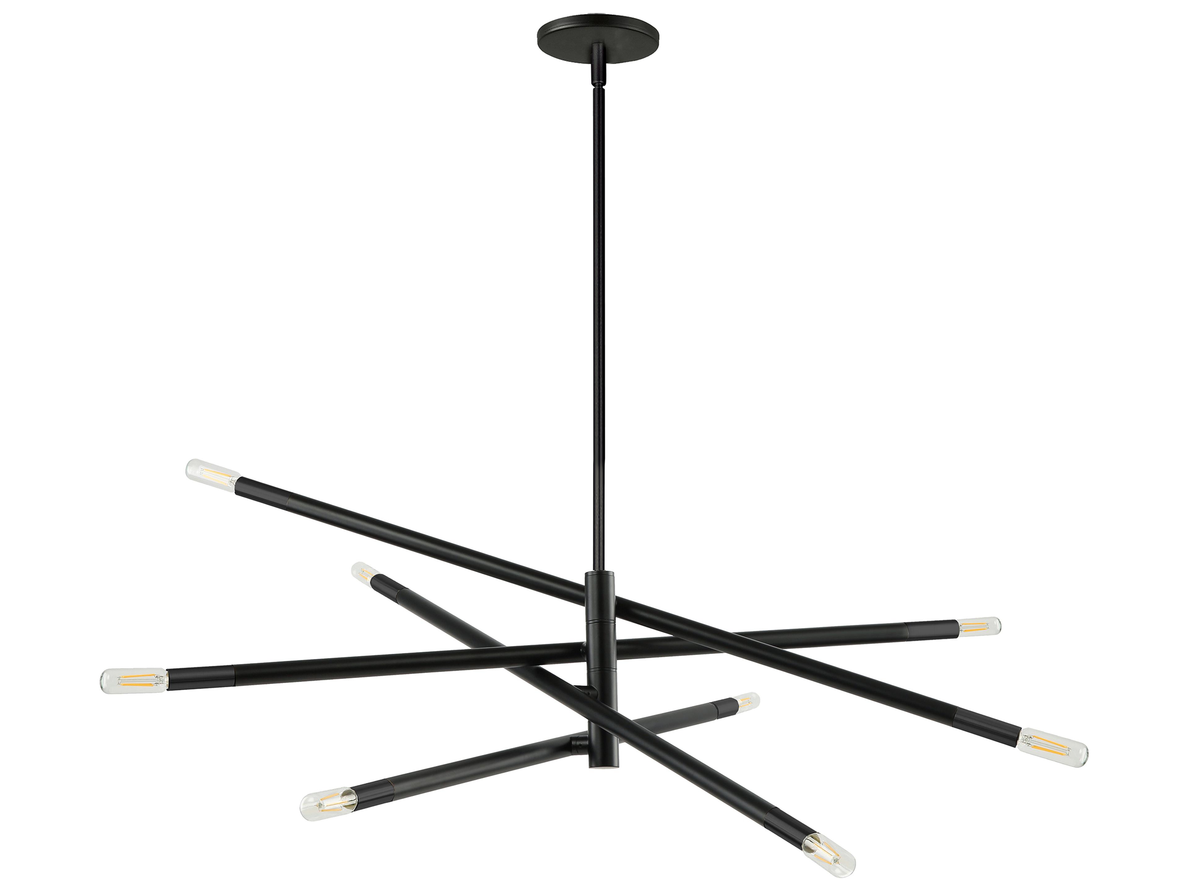 Dainolite Wand 8-Light Matte Black Linear Chandelier