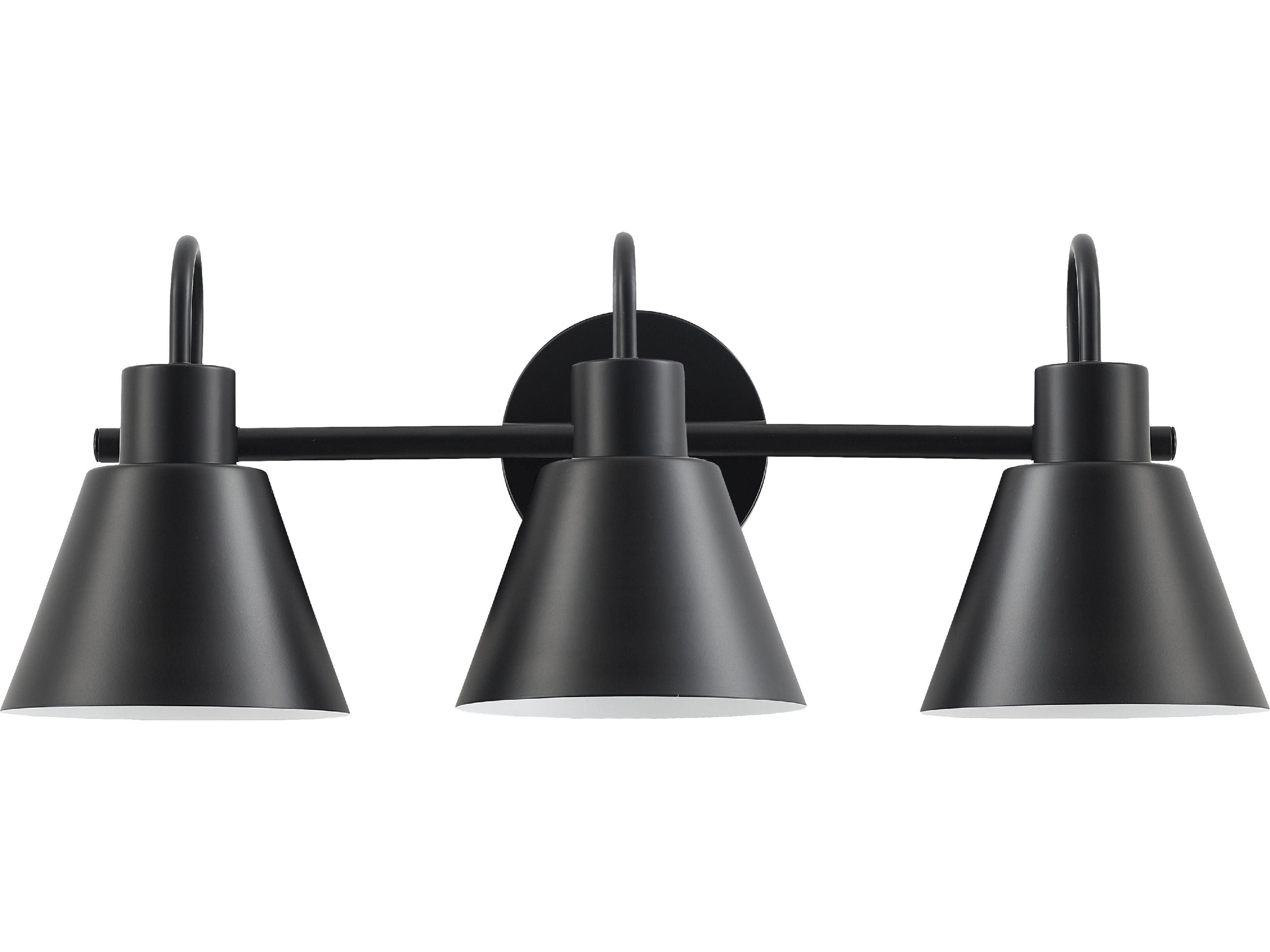 Westley 3-Light Matte Black Vanity Light