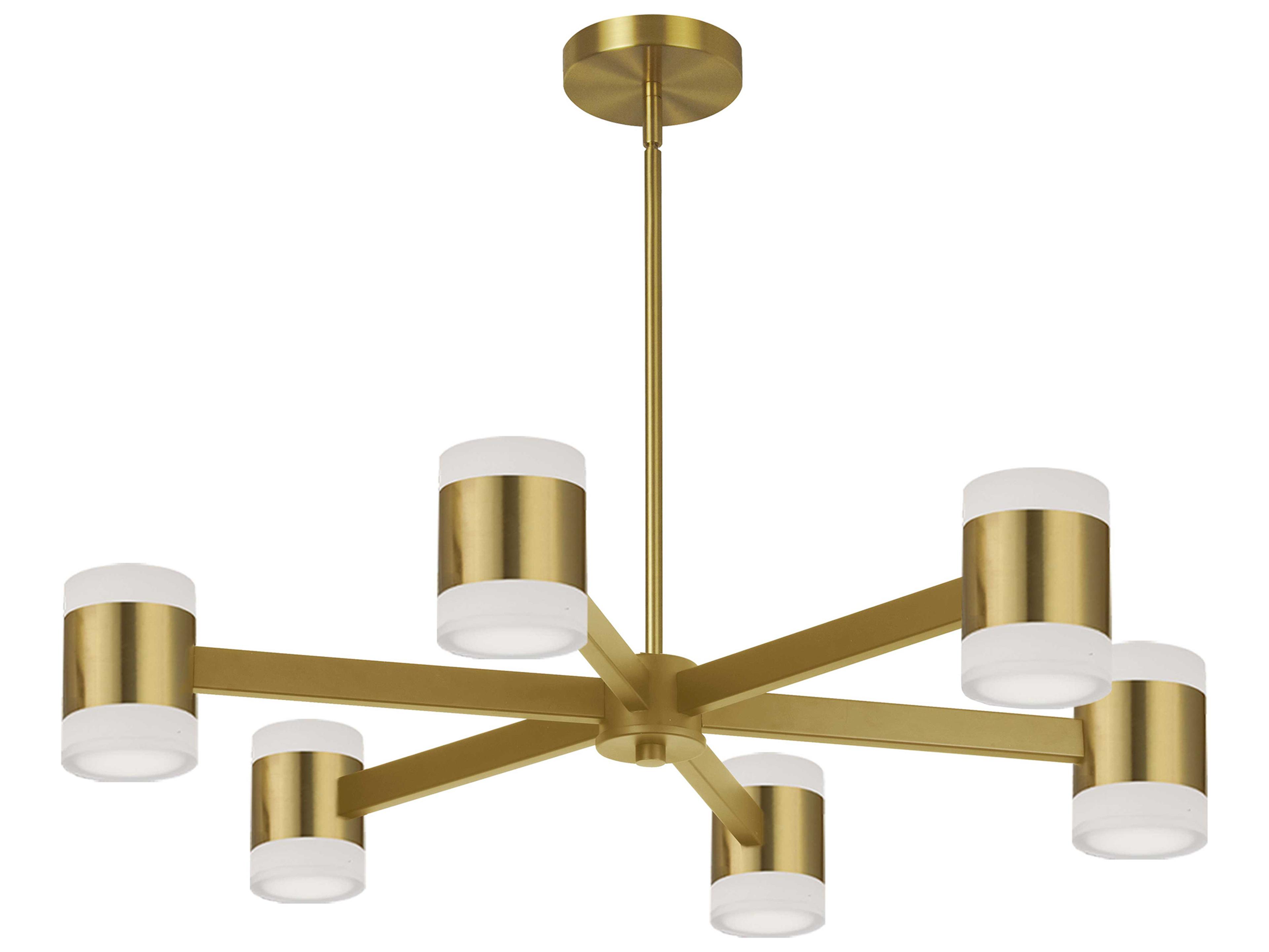 Dainolite Wilson 12-Light Aged Brass Cylinder Geometric Chandelier