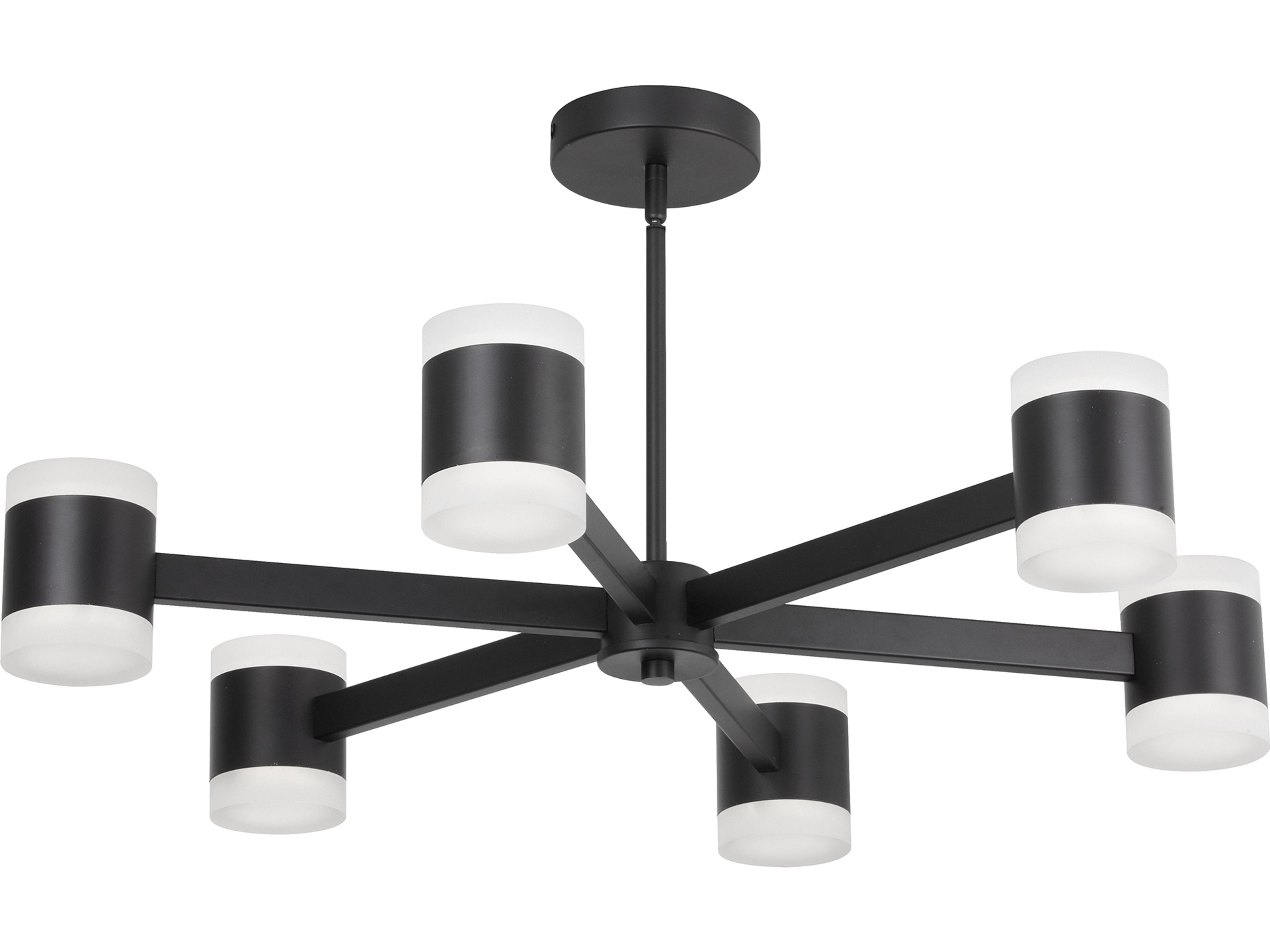 Dainolite Wilson 12-Light Matte Black Cylinder Geometric Chandelier