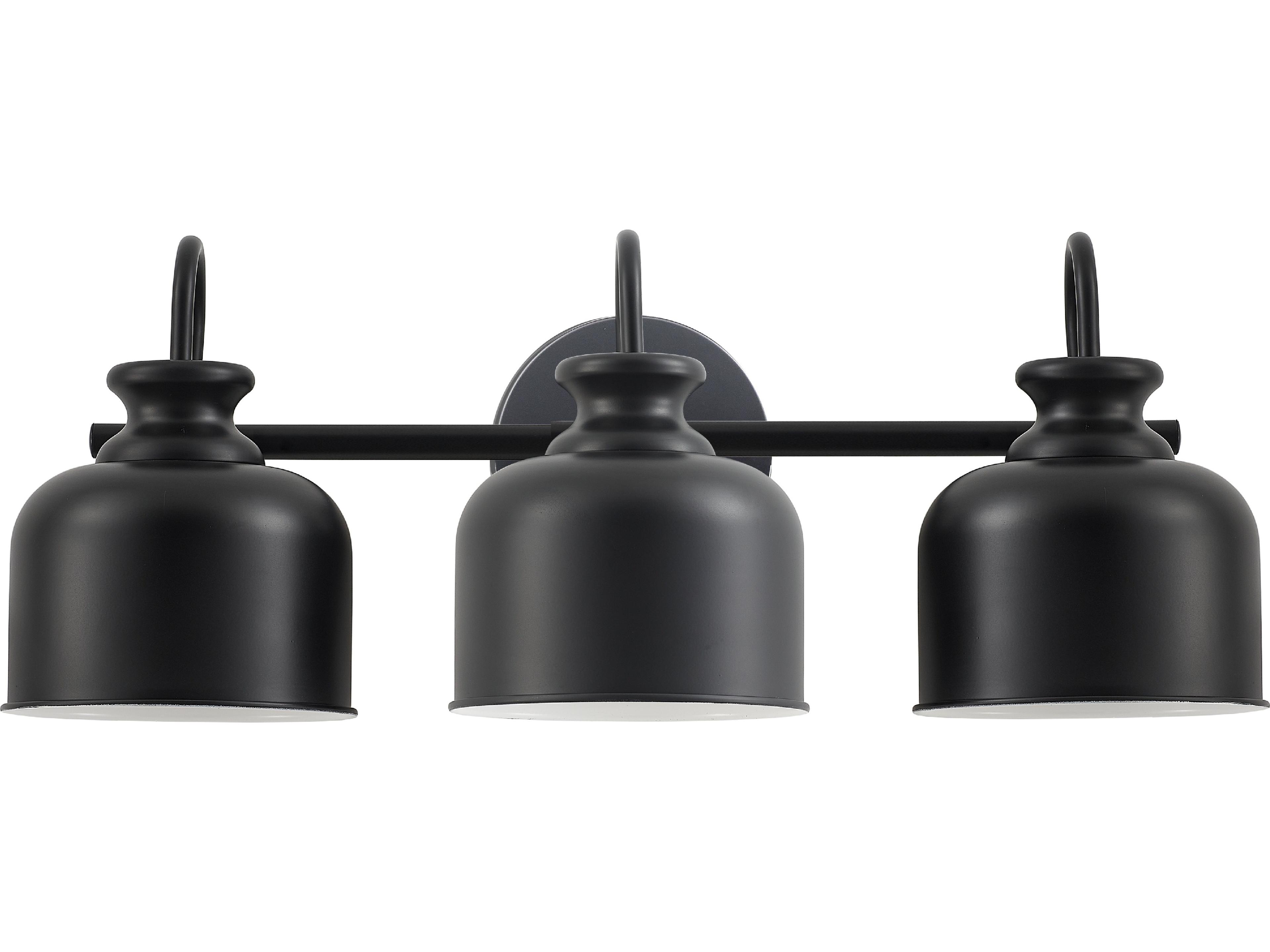Dainolite Wrigley 3-Light Matte Black Vanity Light