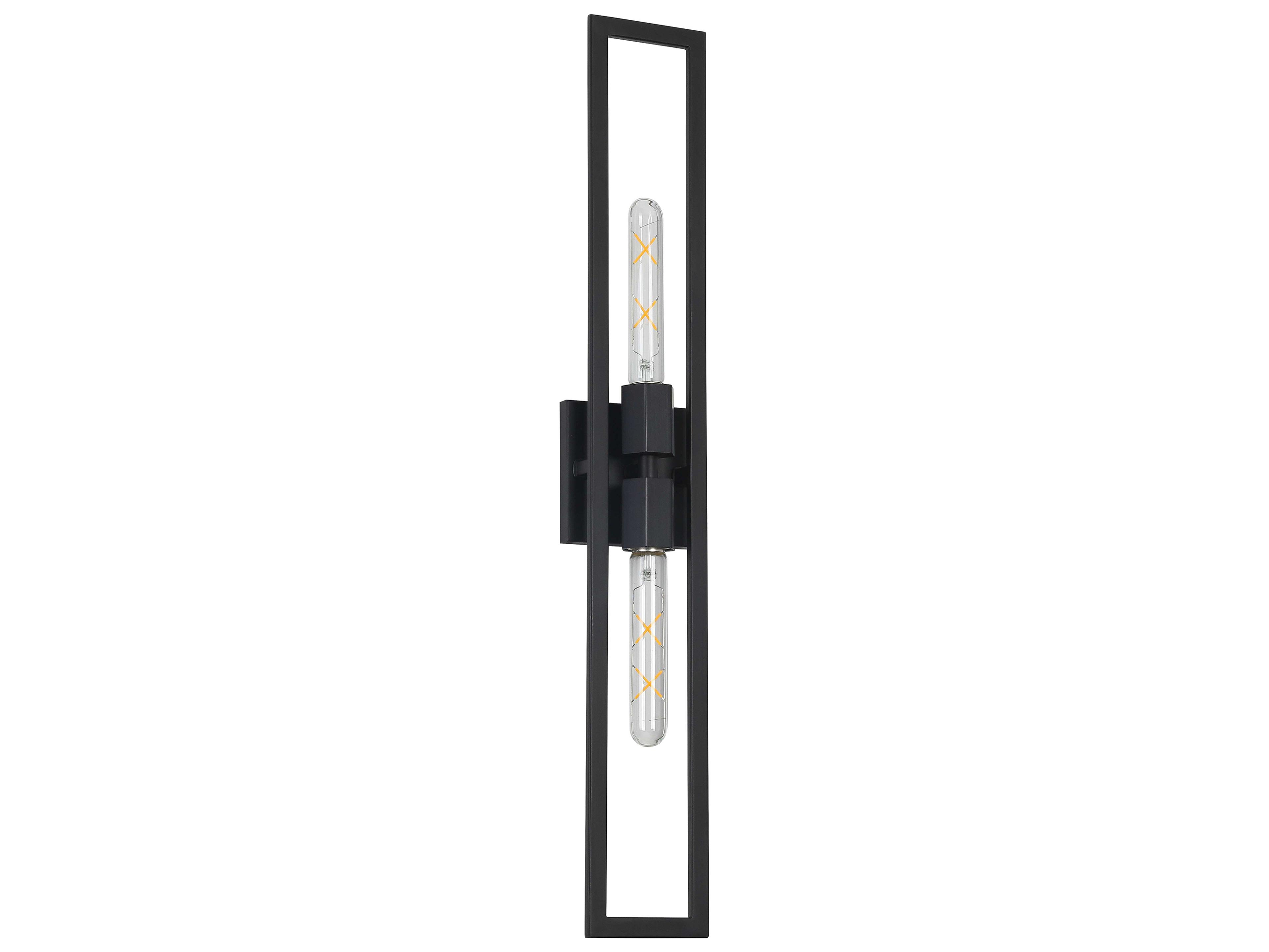 Dainolite Wisteria 2-Light Matte Black Wall Sconce