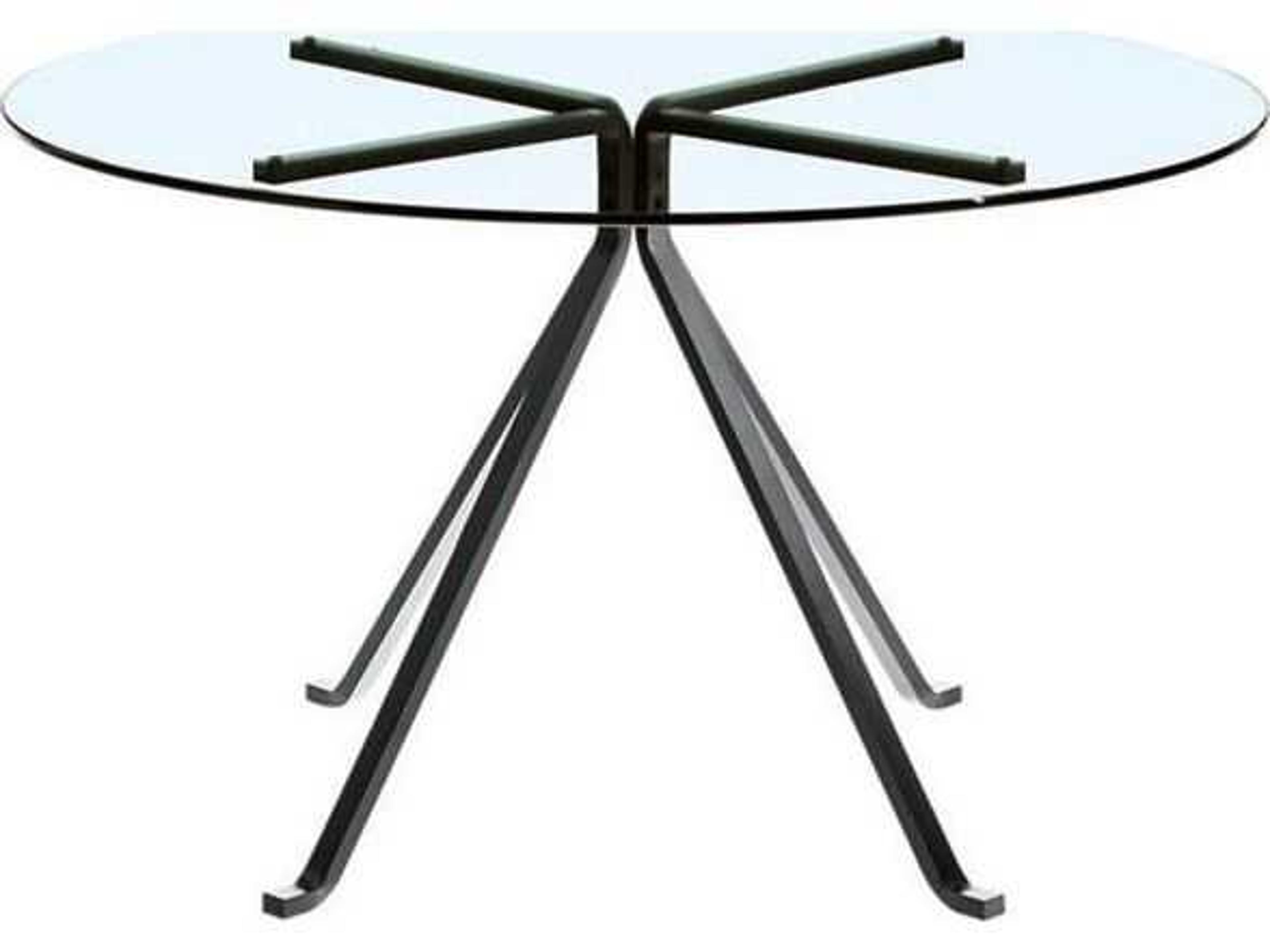 Driade Cugino By Enzo Mari Round Glass Dining Table
