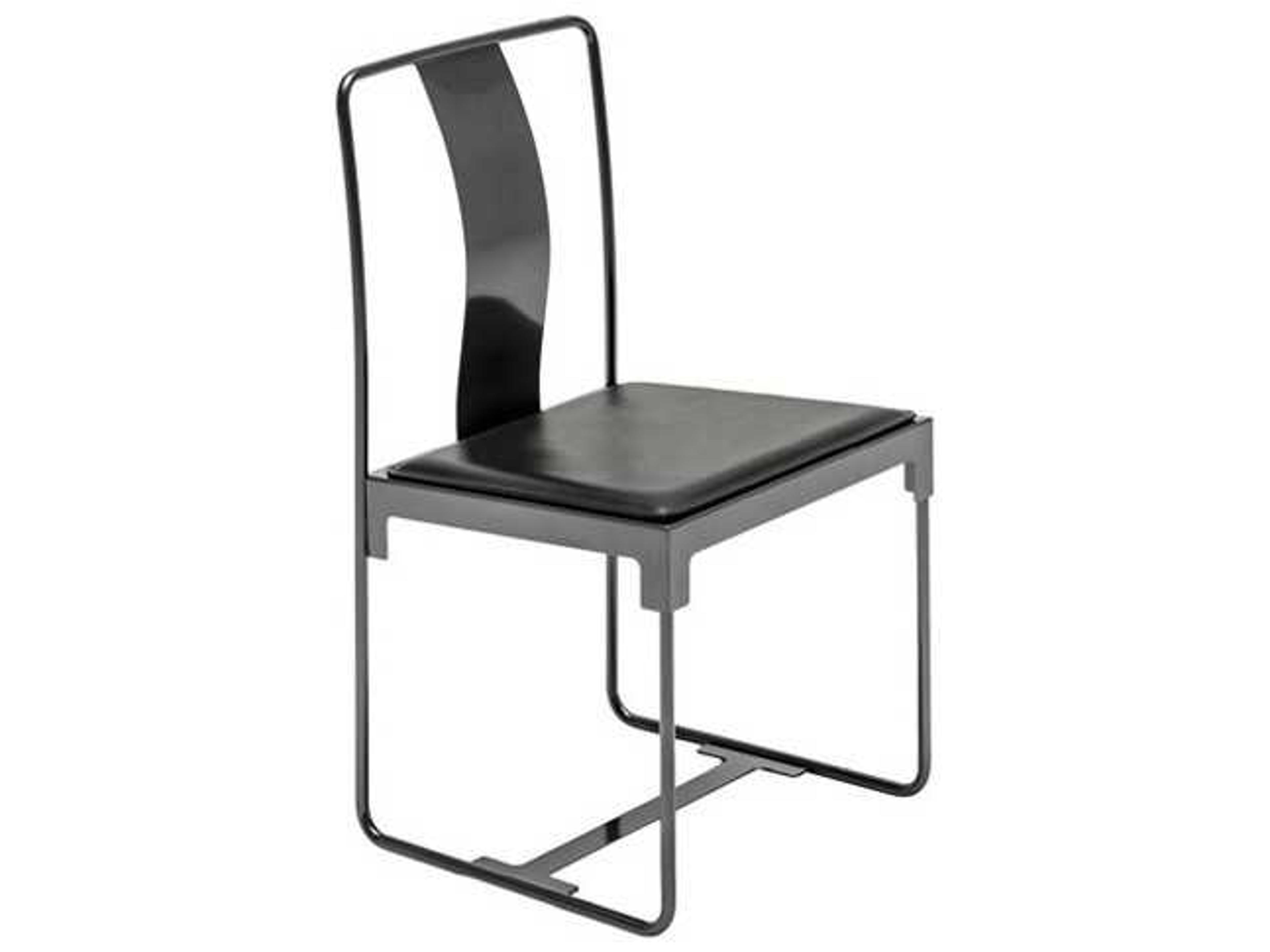 Driade Mingx By Konstantin Grcic Leather Black Upholstered Side Dining Chair