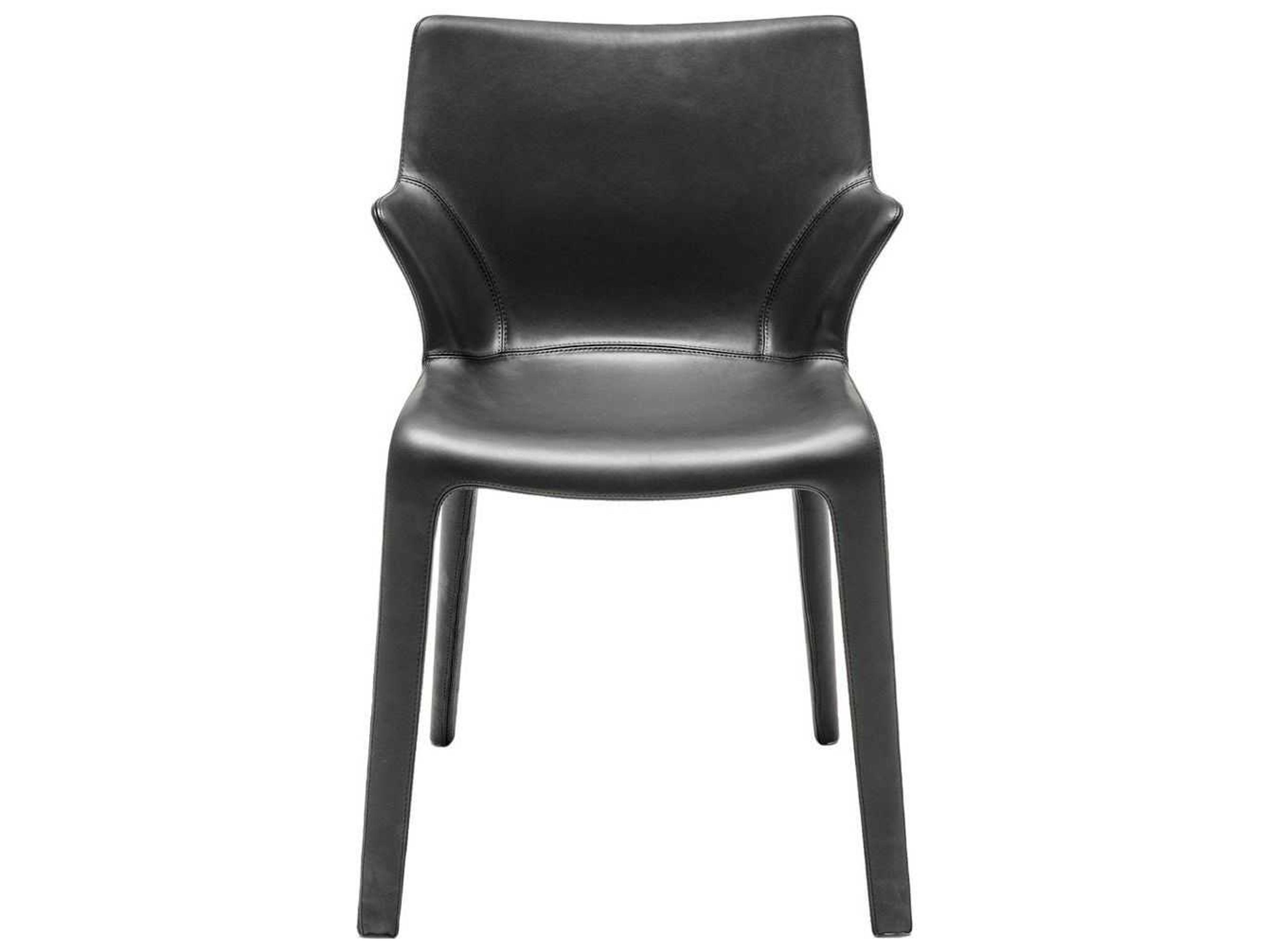 Driade Lou Eat By Phillippe Starck Leather Brown Upholstered Side Dining Chair