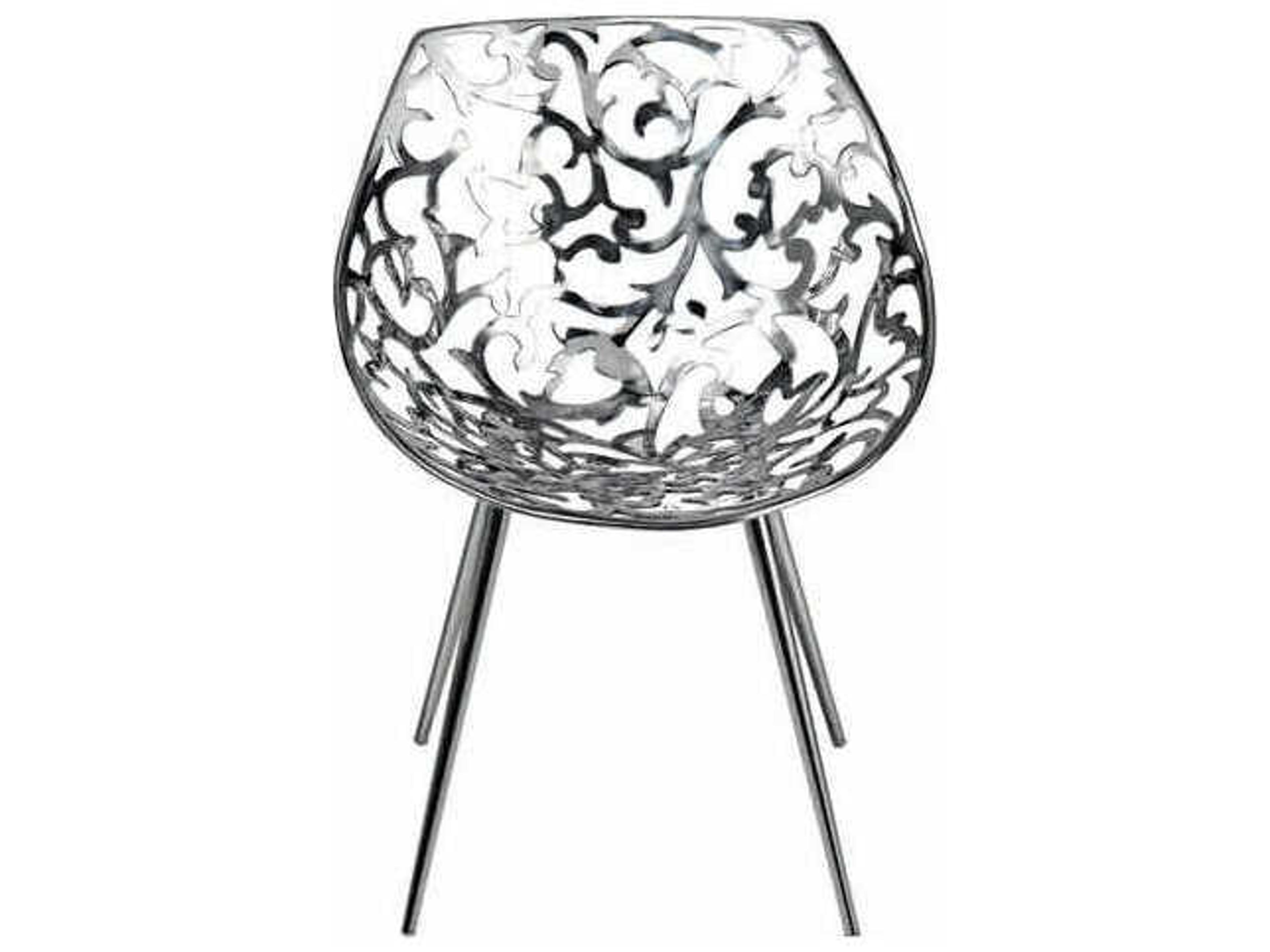 Driade Miss Lacy By Phillippe Starck Silver Side Dining Chair