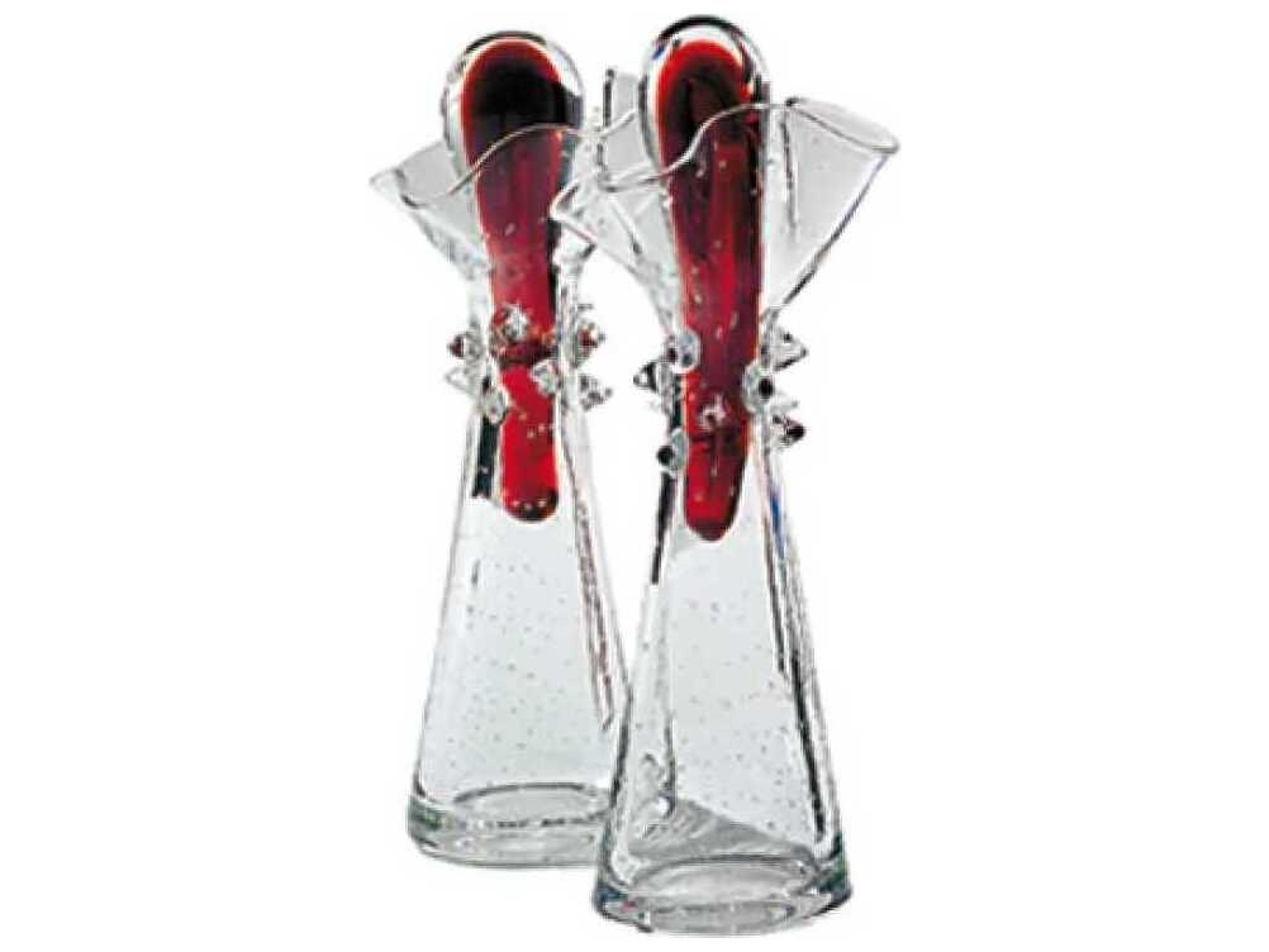 Driade Paolo Transparent Red Blown Glass Oil and Vinegar Set