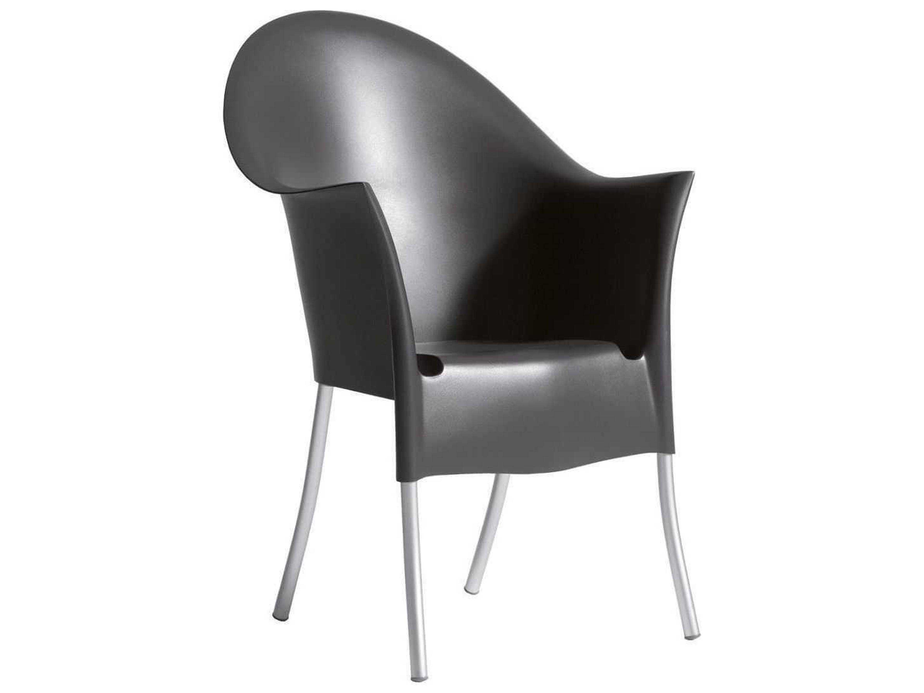 Driade Lord Yo Aluminum Polypropylene Stackable Armchair In Black