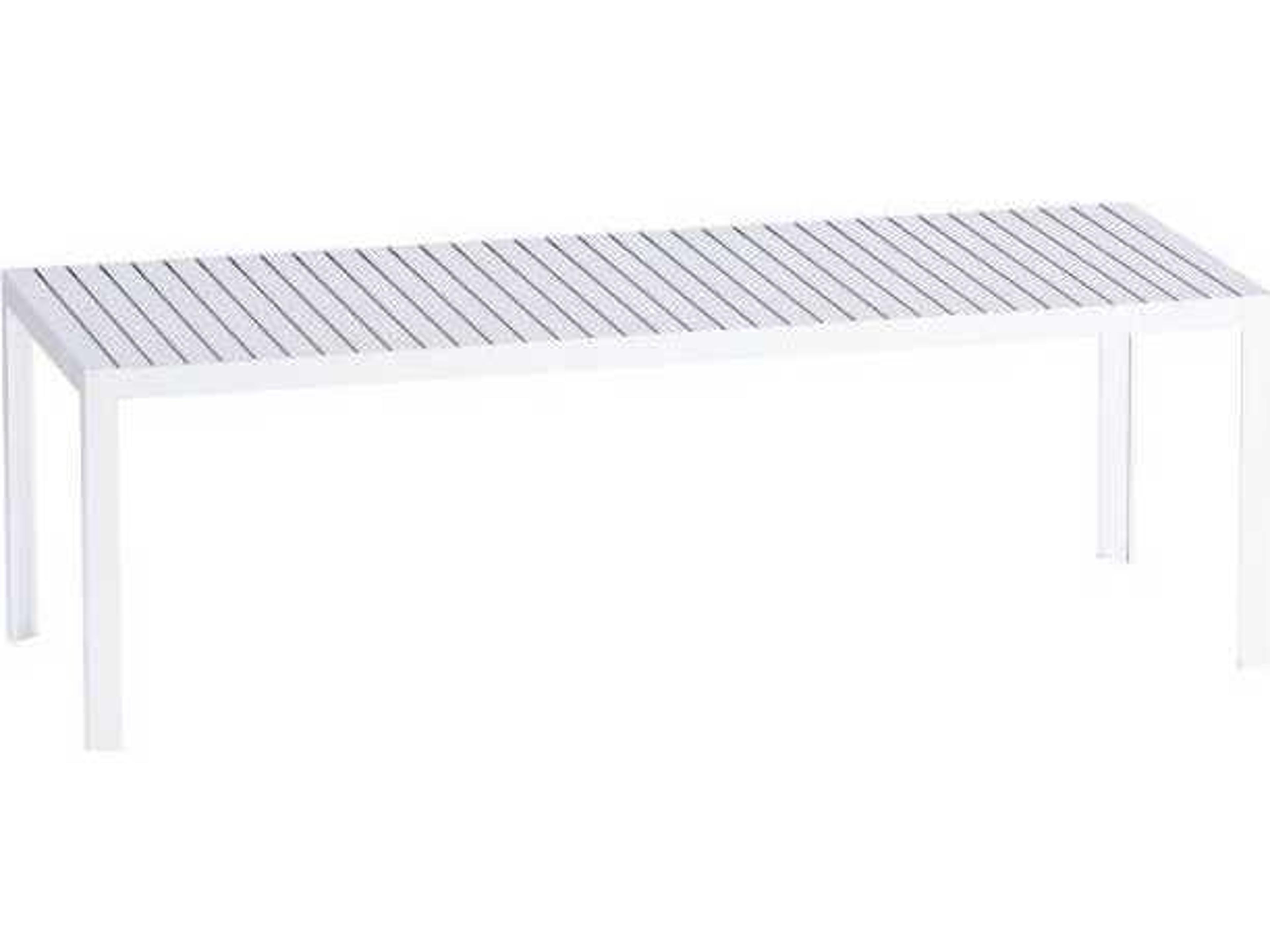 Driade Outdoor Kalimba Aluminum Rectangular Dining Table in White