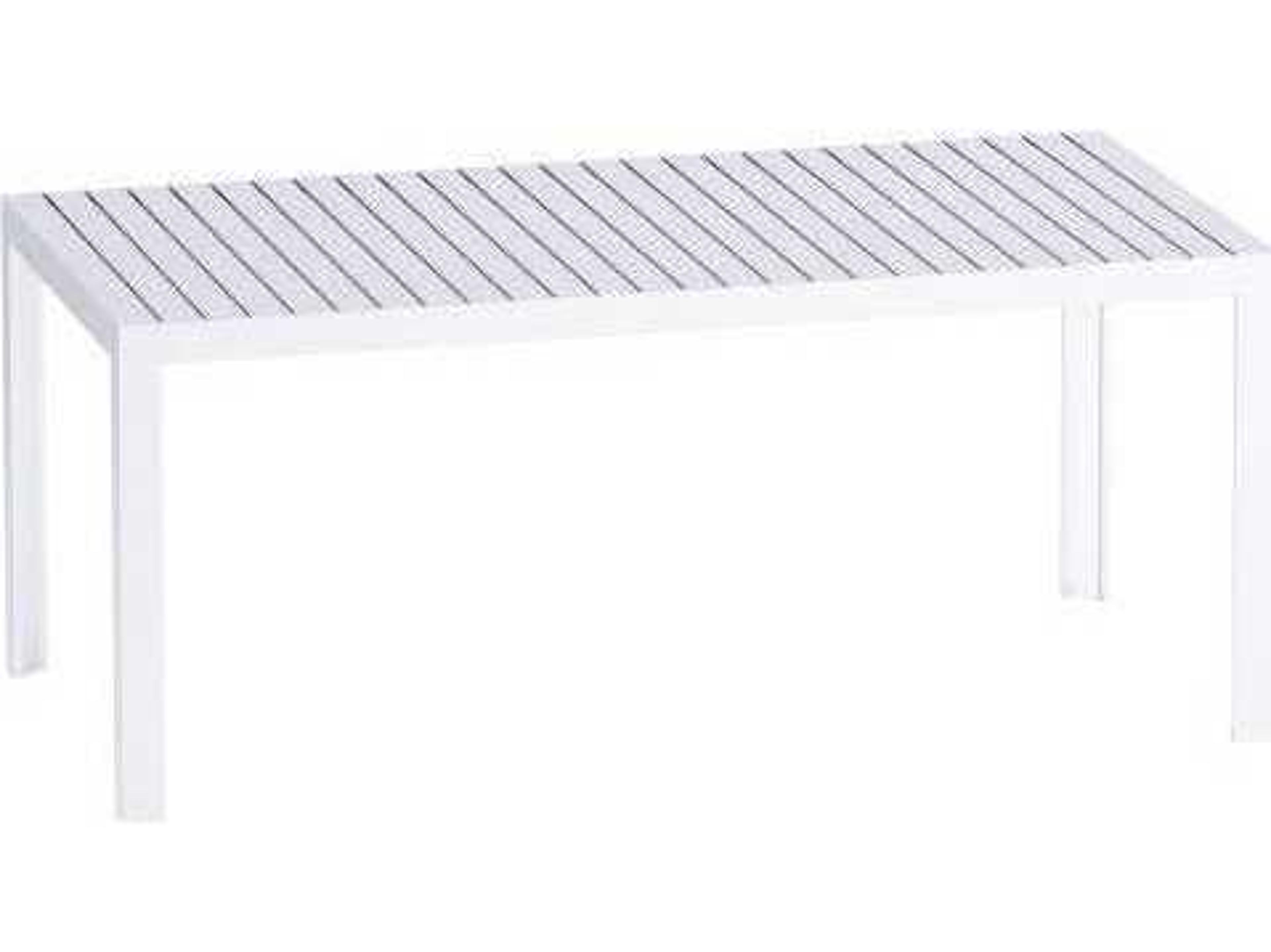 Driade Outdoor Kalimba Aluminum Rectangular Dining Table in White
