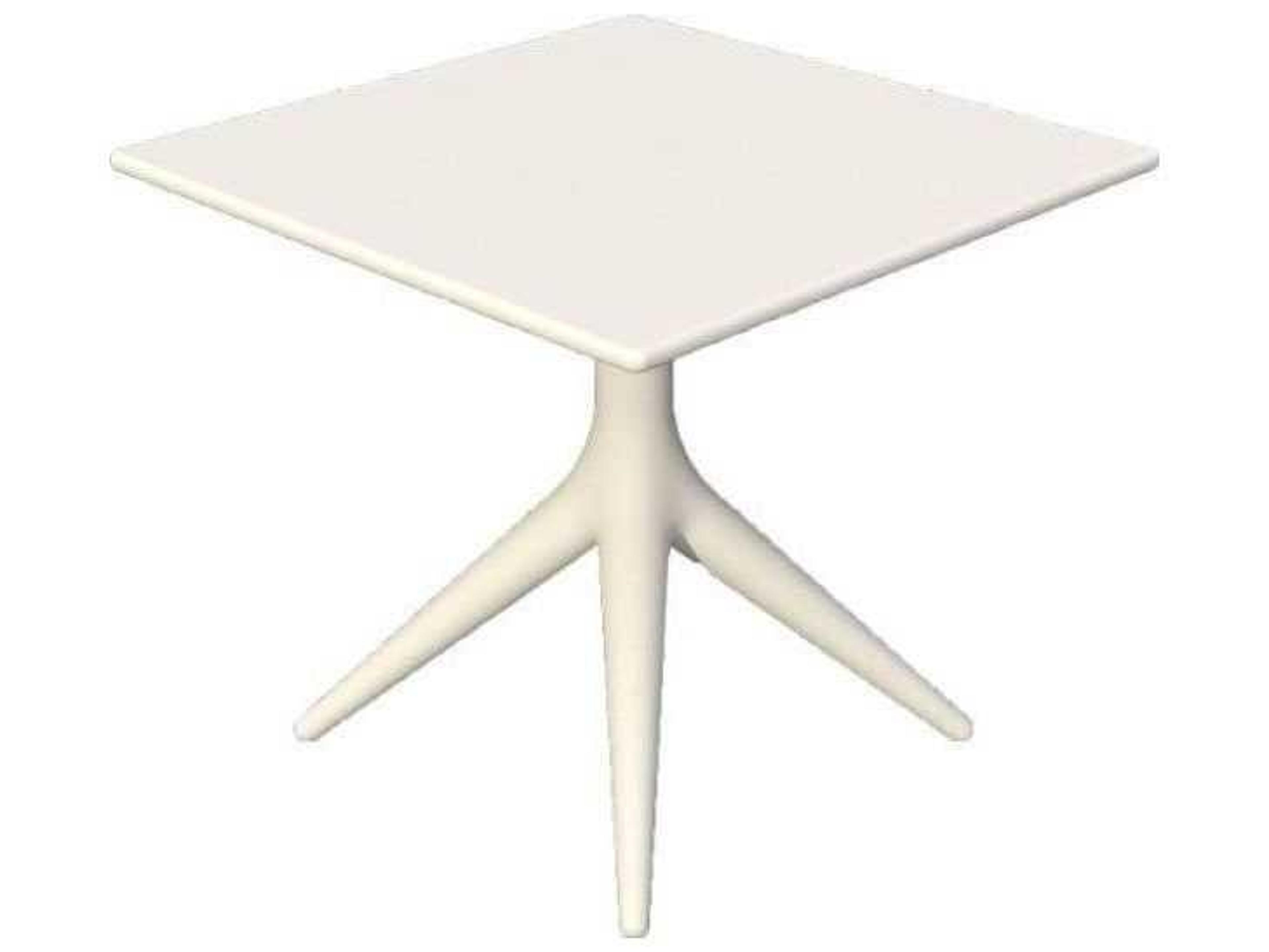 Driade Outdoor Quick Ship App Polypropylene Square Dining Table in White