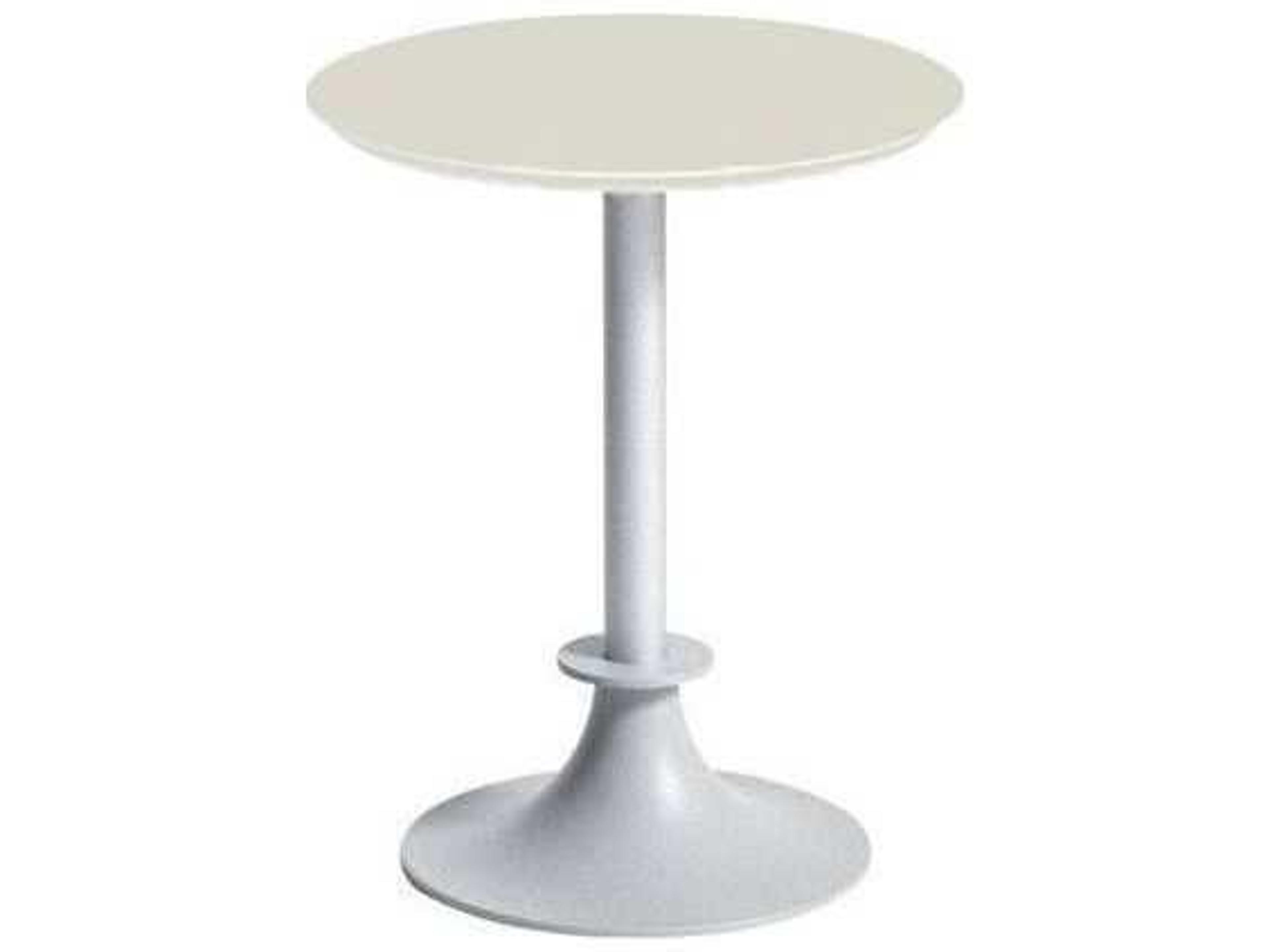 Driade Outdoor Lord Yi Aluminum Round SAN Top Bistro Table in Ivory/Aluminum Grey