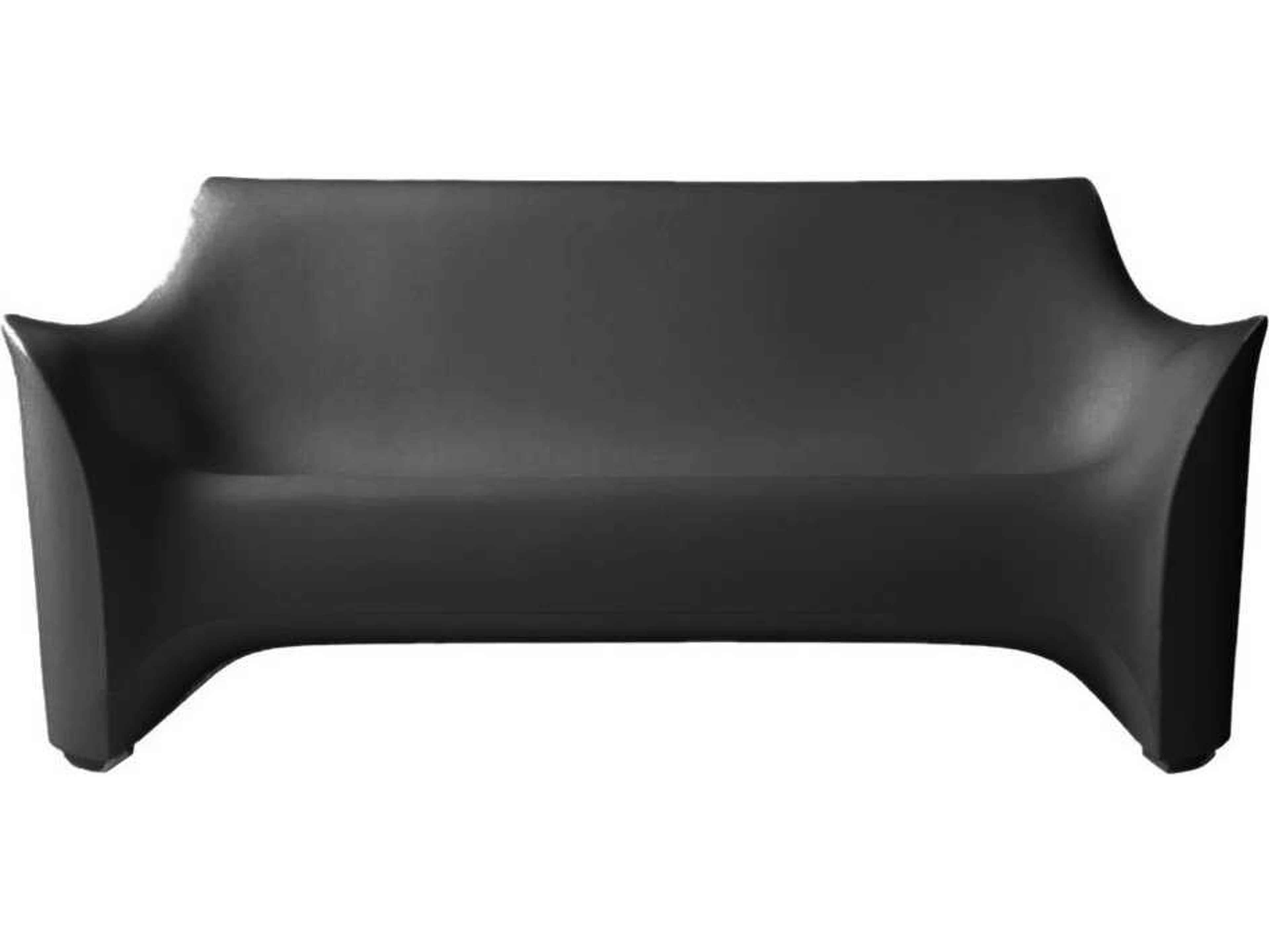Driade Outdoor Quick Ship Tokyo-Pop Polyethylene Monobloc Sofa in Black