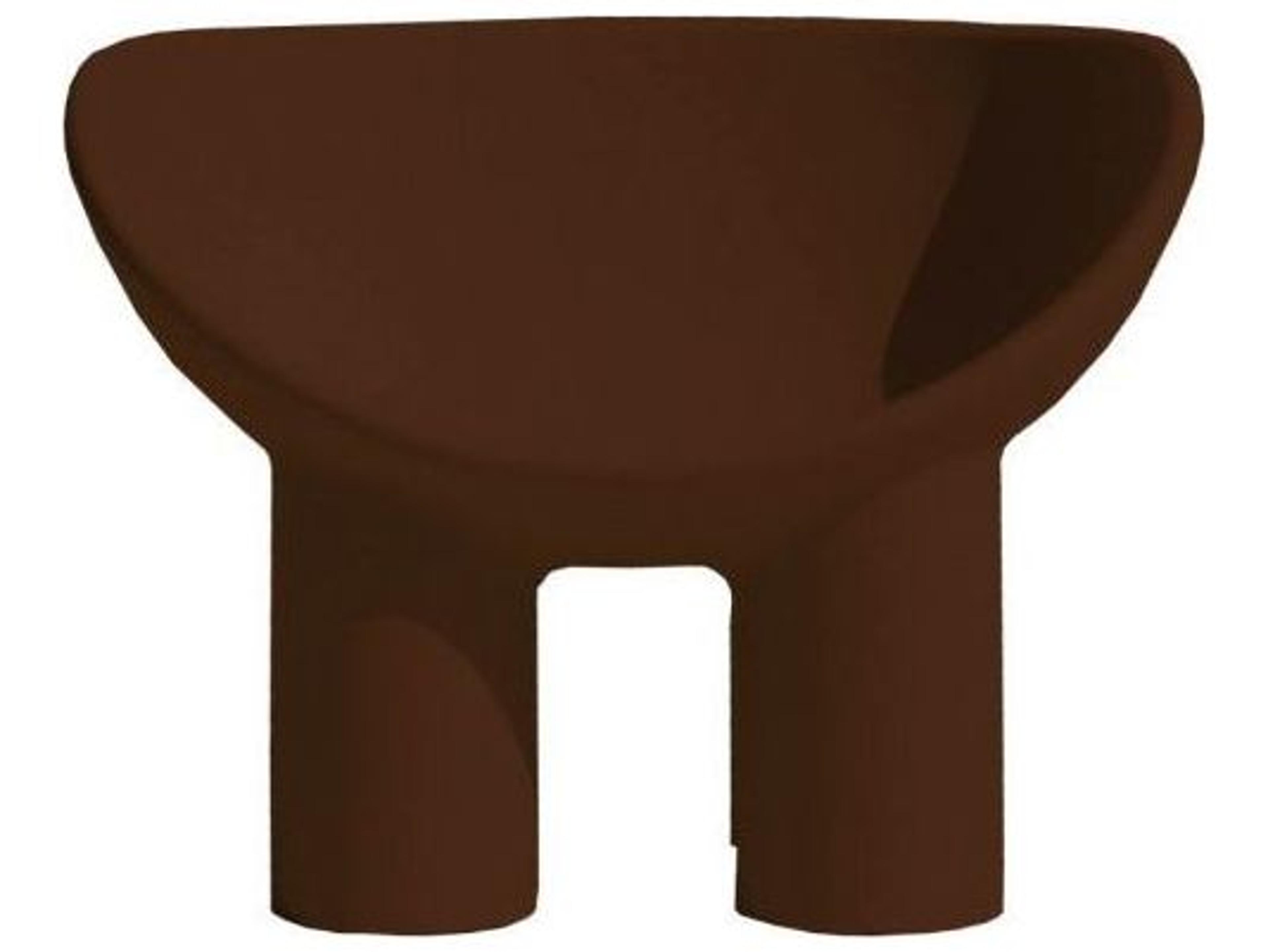 Driade Outdoor Quick Ship Roly Poly Polyethylene Lounge Chair in Peat