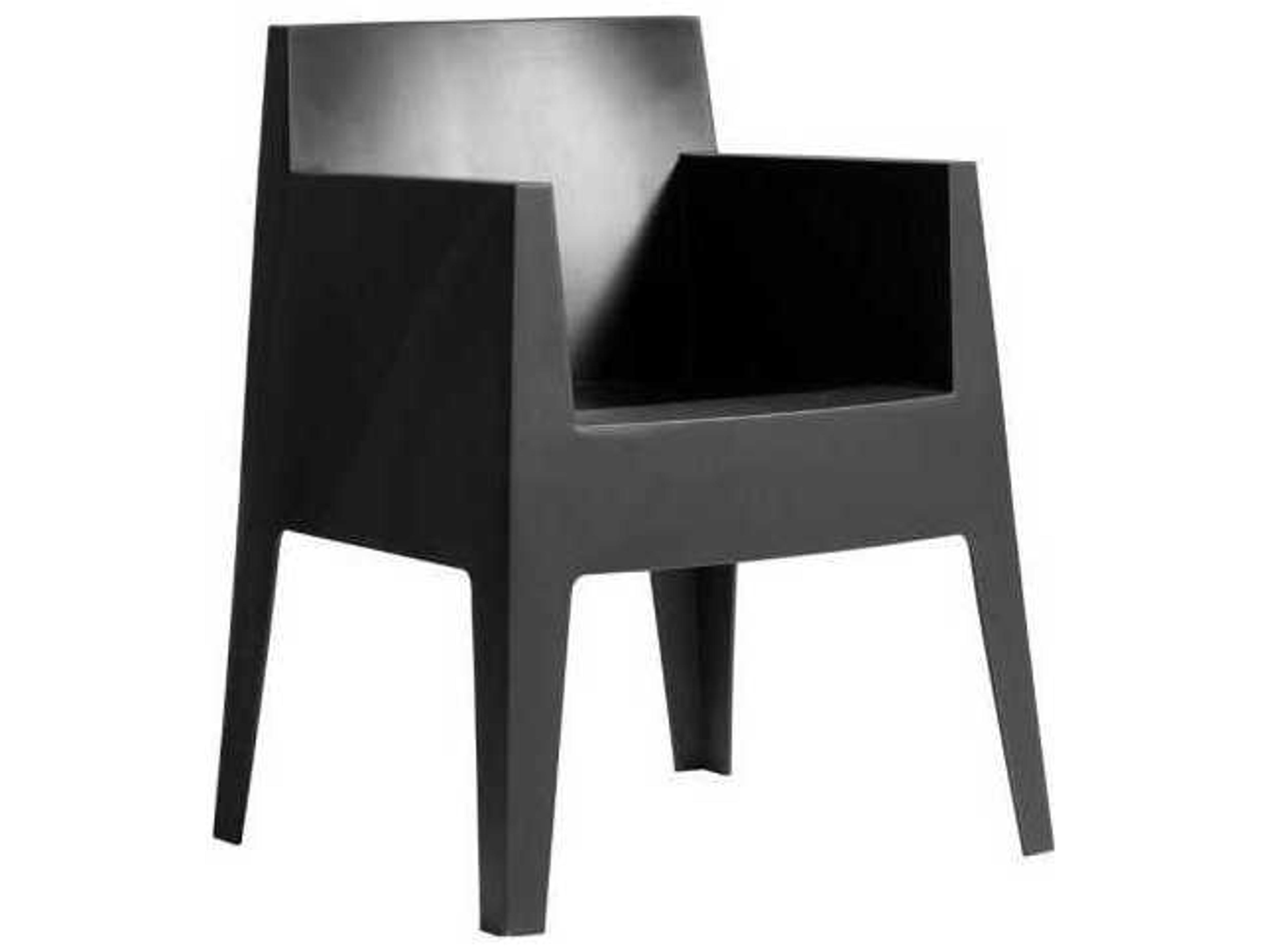Driade Outdoor Quick Ship Toy Polypropylene Monobloc Stackable Dining Arm Chair in Black