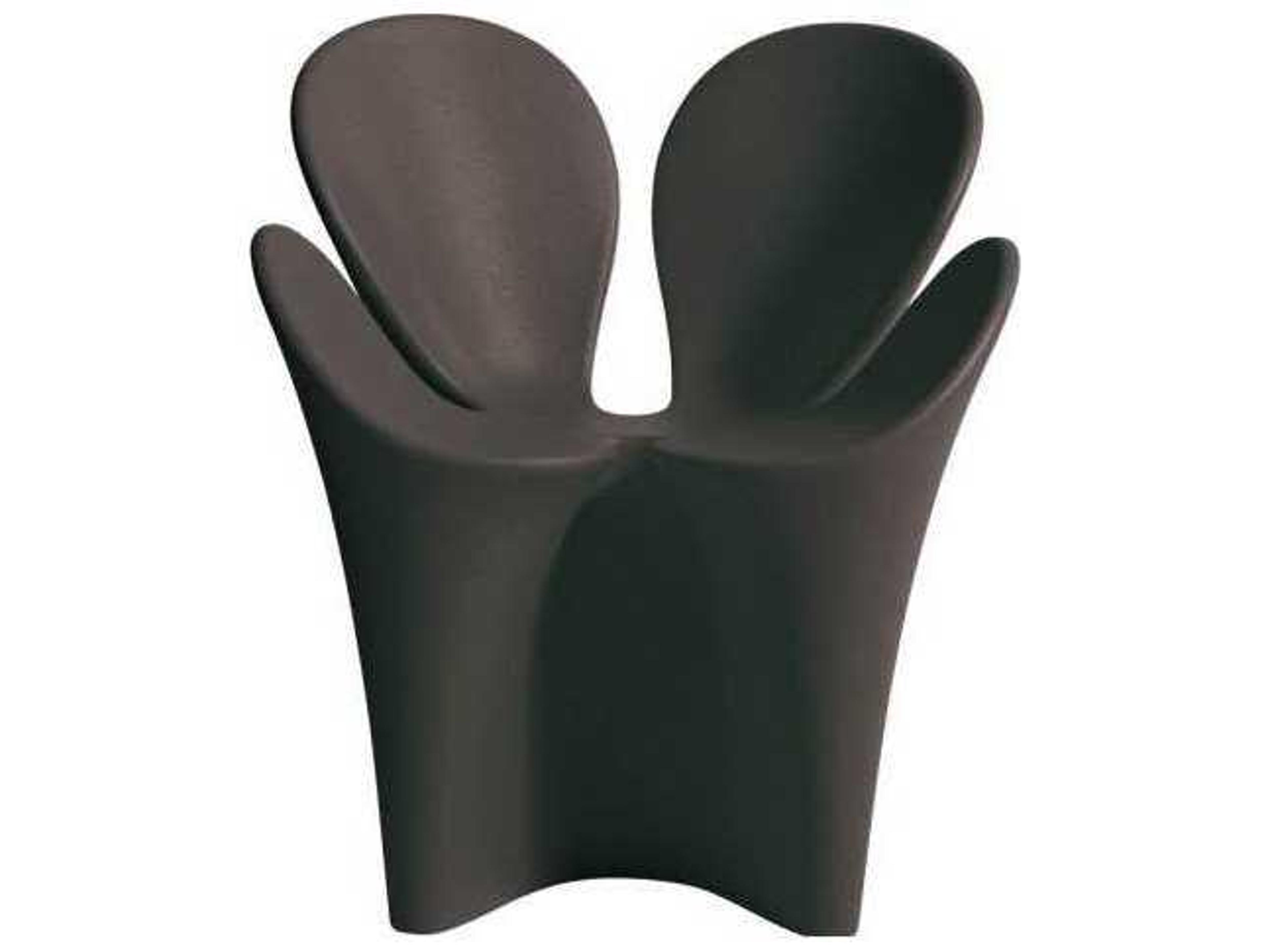 Driade Outdoor Quick Ship Clover Polyethylene Lounge Chair in Anthracite Grey