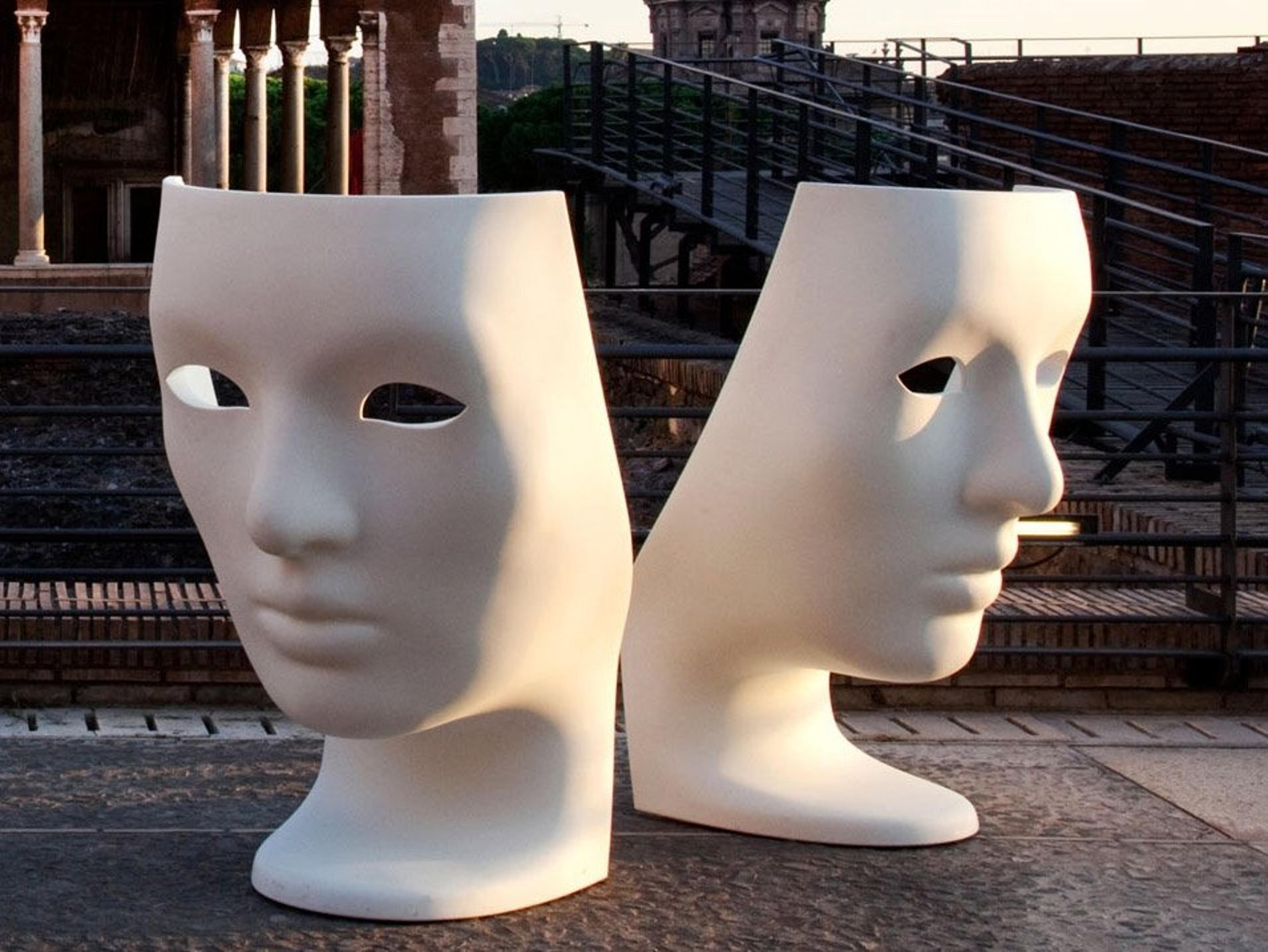 Driade Outdoor Nemo Polyethylene Monobloc Lounge Chair Set in White