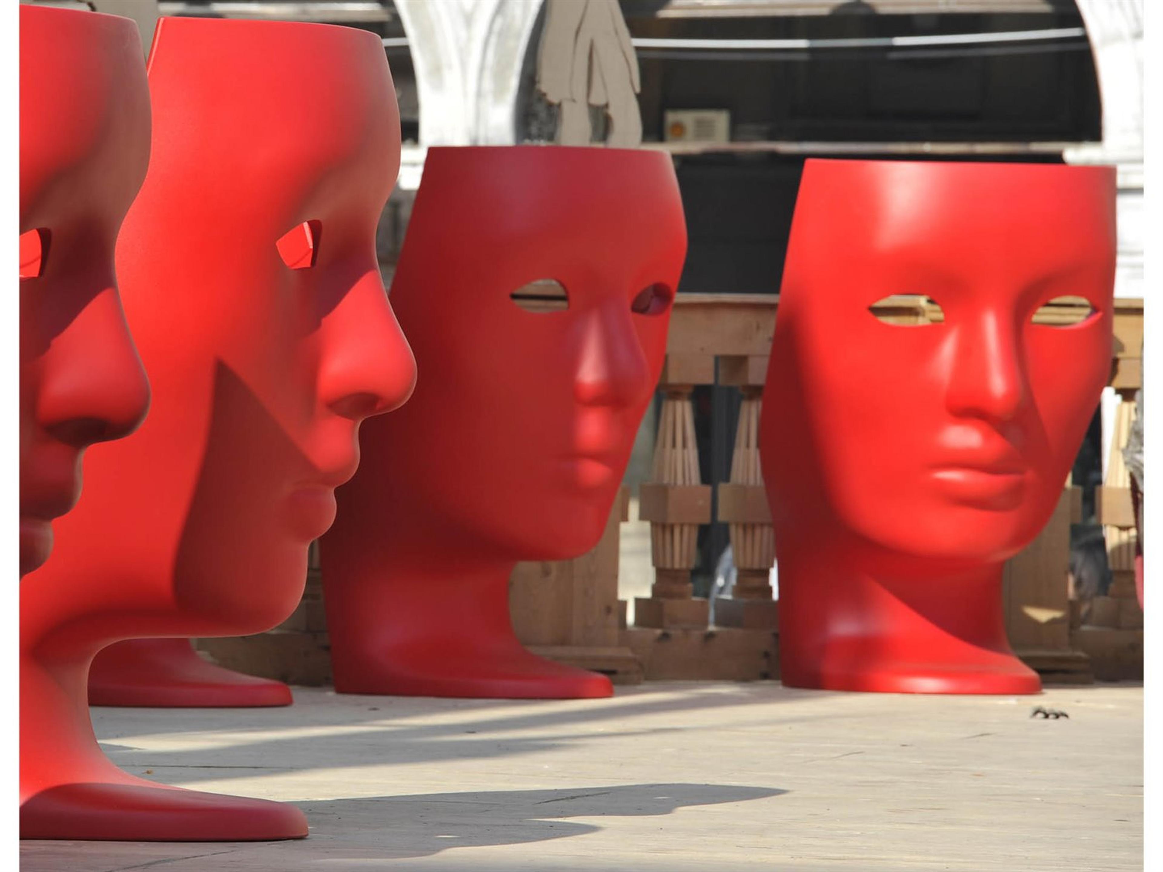 Driade Outdoor Nemo Polyethylene Monobloc Lounge Chair in Red