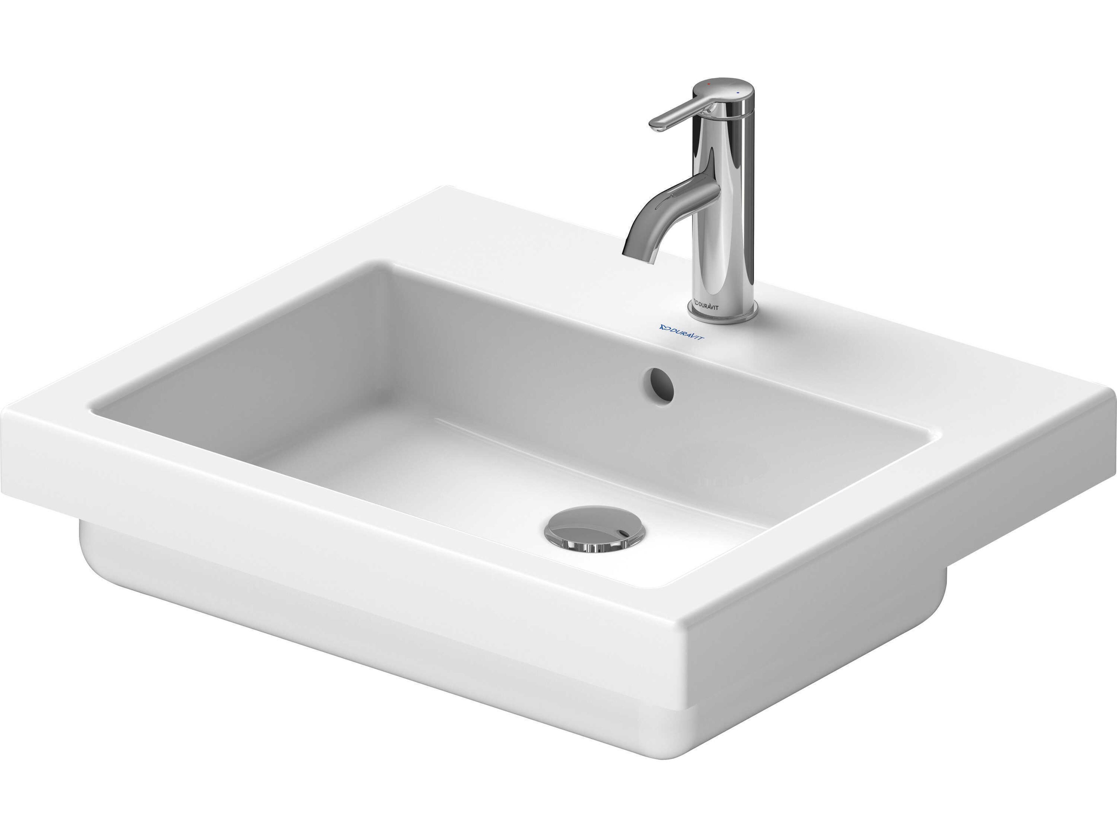 Duravit Vero 22'' Ceramic White High Gloss Undermount Sink with 1 Faucet Hole