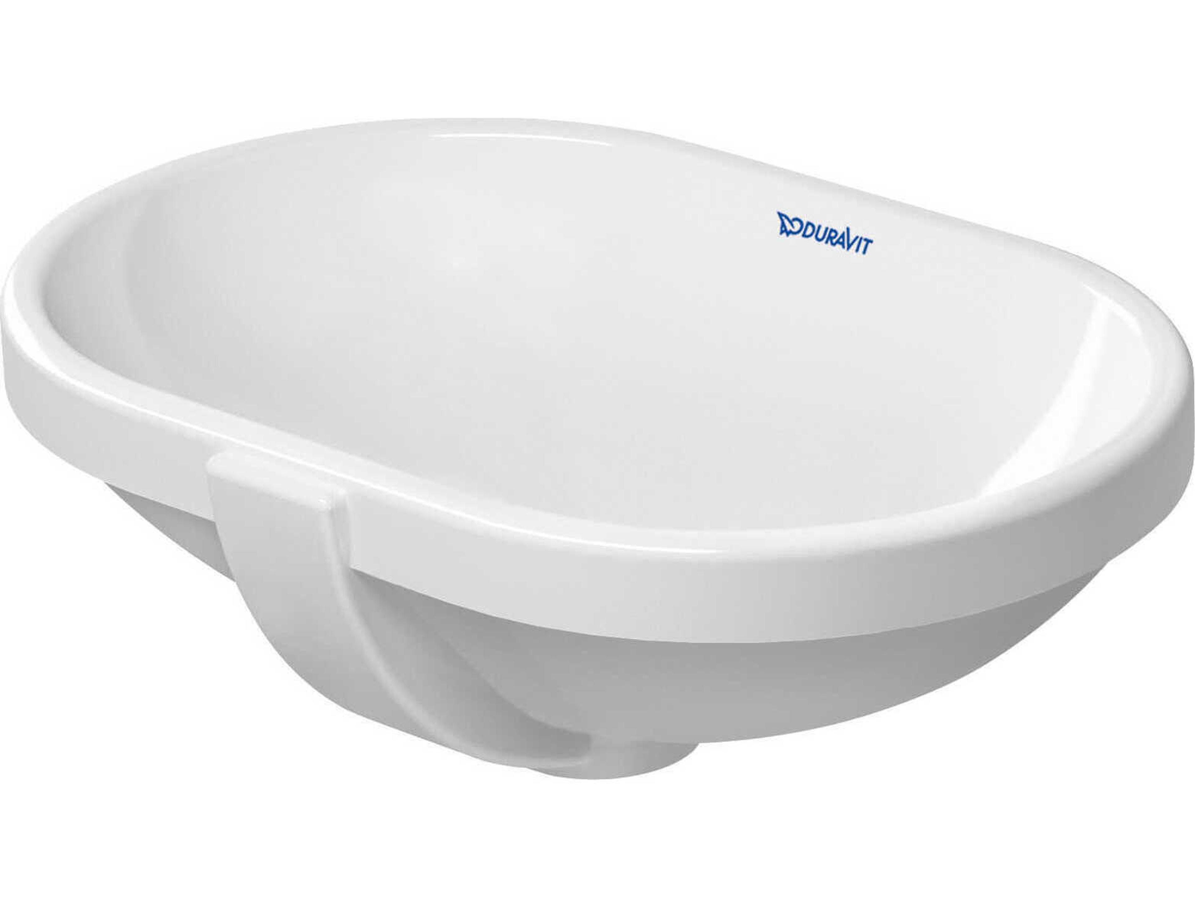 Duravit Design 17'' Ceramic White High Gloss Undermount Sink with no faucet holes