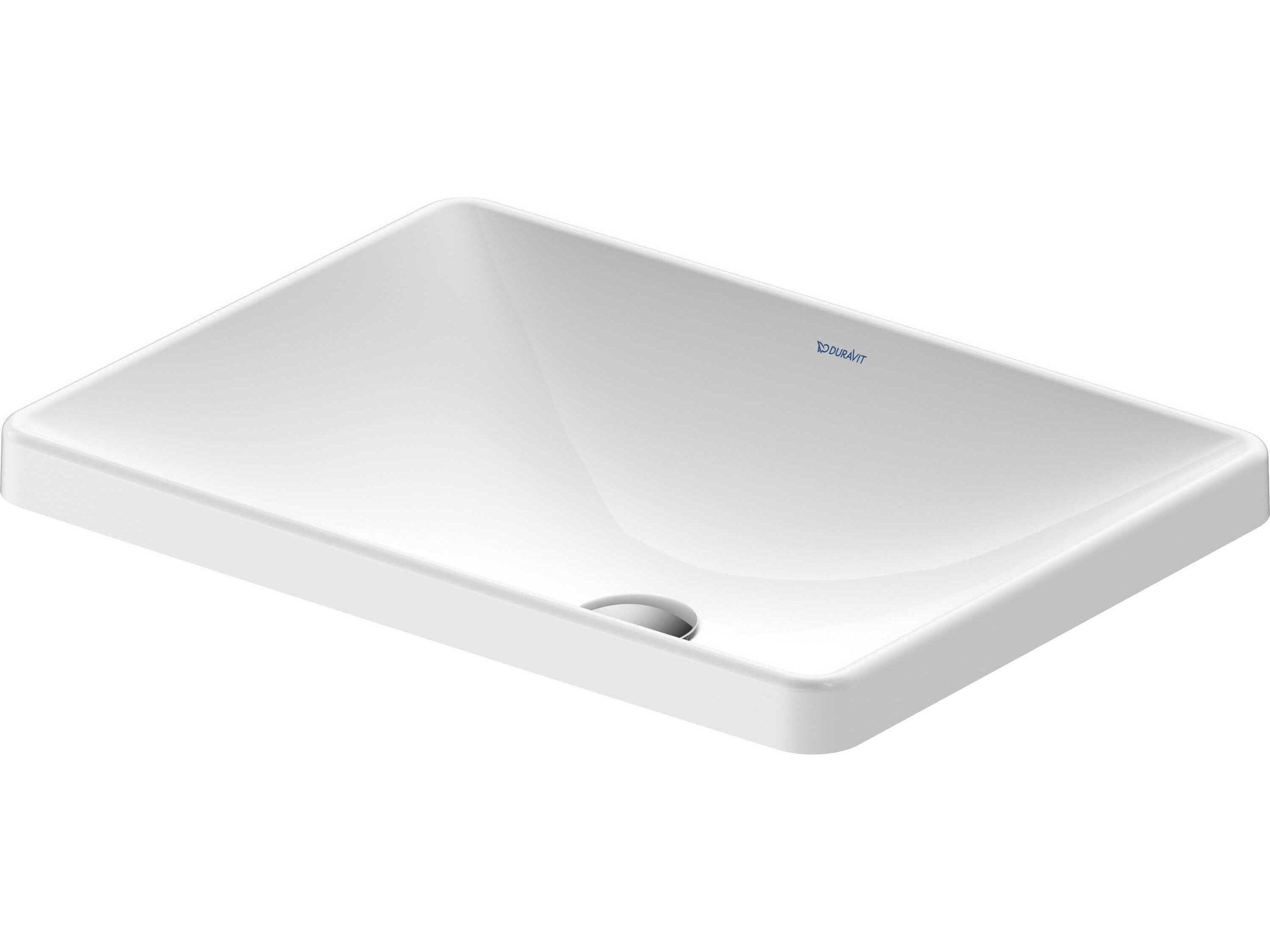 Duravit D-neo 24'' Ceramic White High Gloss Undermount Sink - with no faucet holes