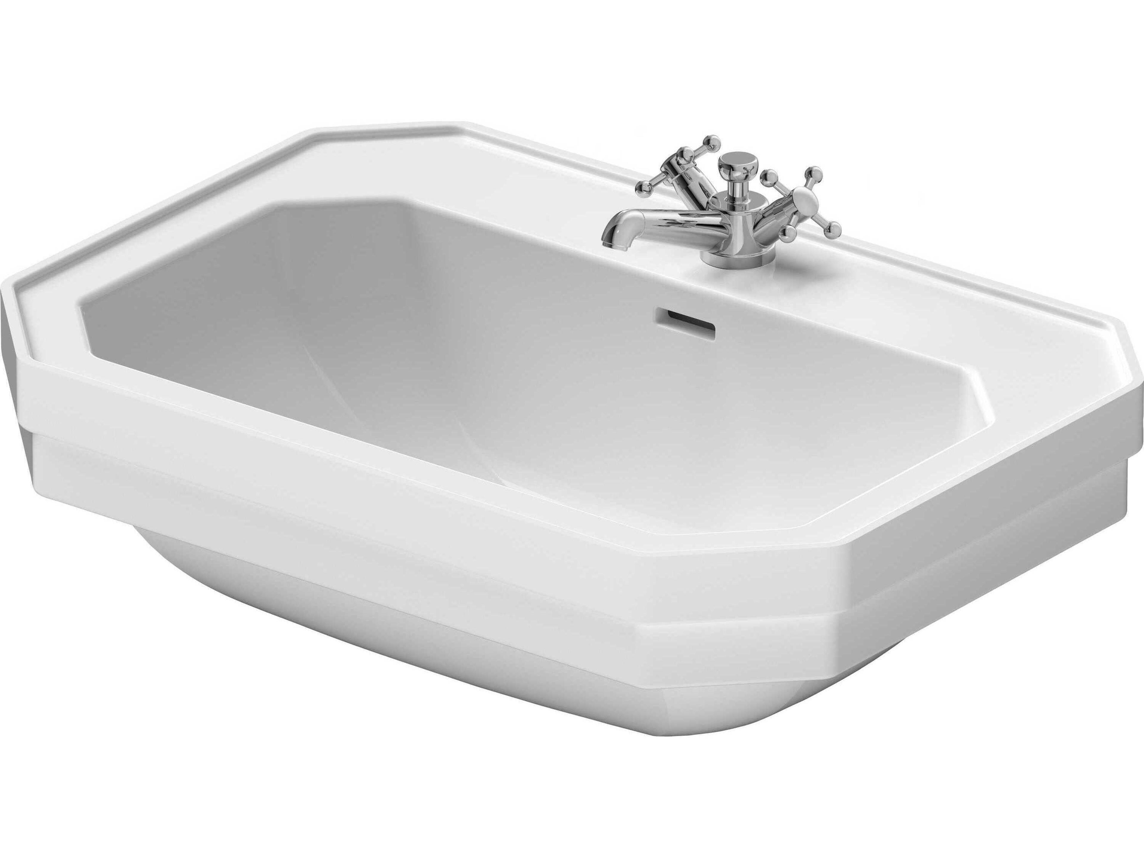 Duravit 1930 Series 28'' White High Gloss Sink with 1 faucet hole