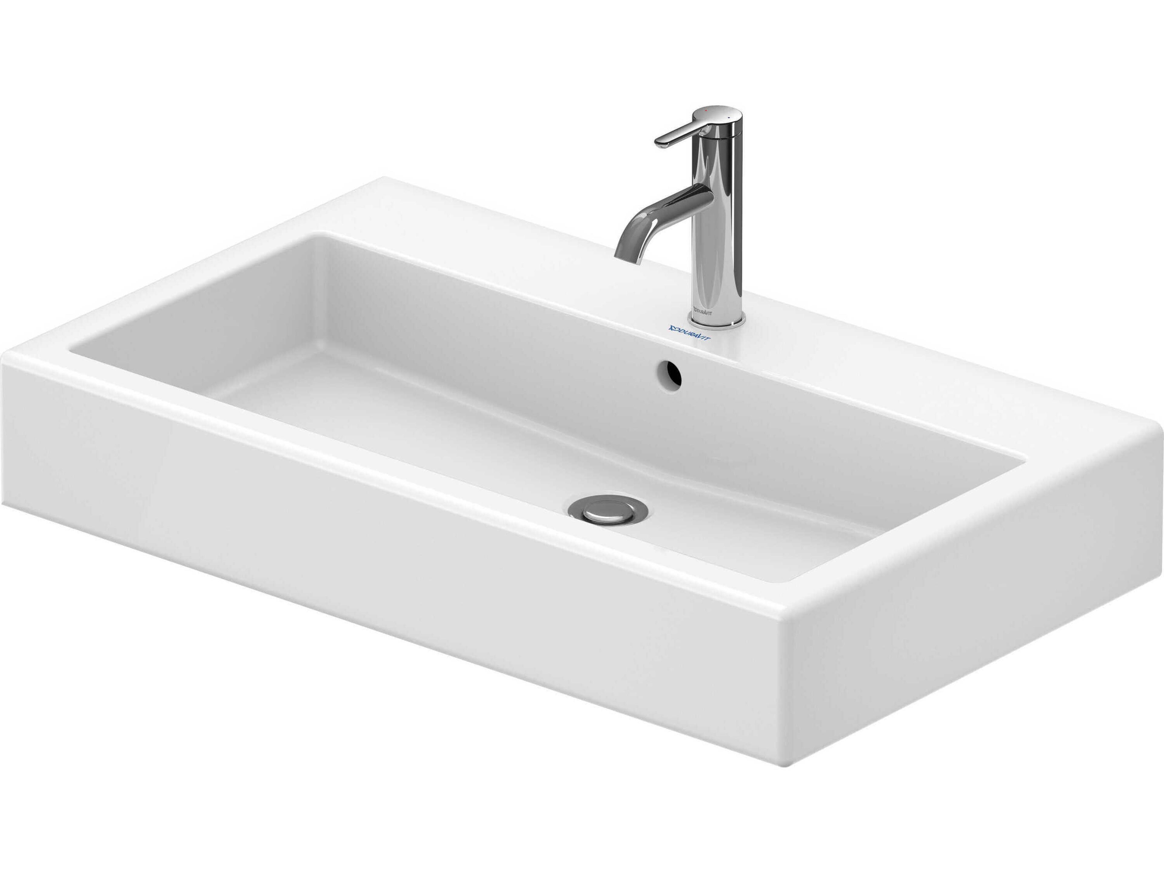 Duravit Vero 32'' Ceramic White High Gloss Sink with 1 Faucet Hole - Ground